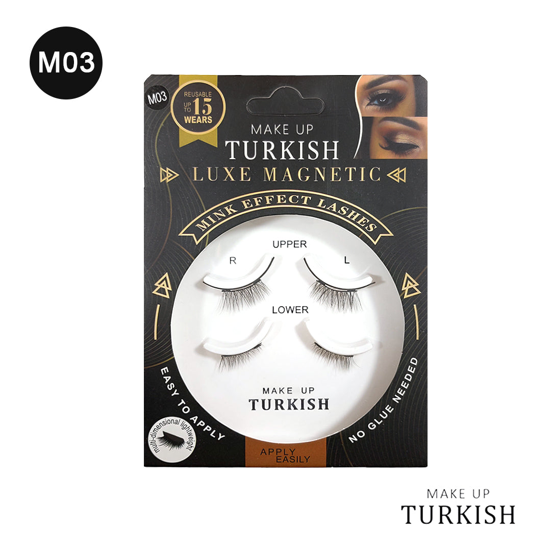 Makeup Turkish Luxe Magnetic Mink Effect Eyelashes - Luxurious mink effect lashes with a subtle yet striking look.
