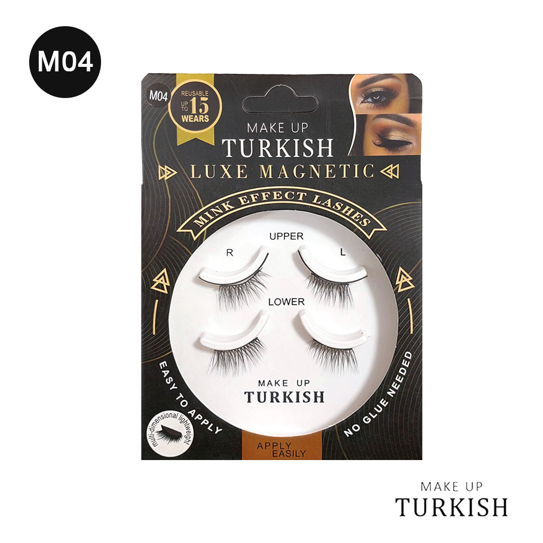 Makeup Turkish Luxe Magnetic Mink Effect Eyelashes - Luxurious mink effect lashes with a subtle yet striking look.