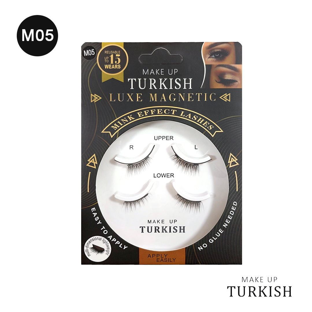 Makeup Turkish Luxe Magnetic Mink Effect Eyelashes - Luxurious mink effect lashes with a subtle yet striking look.