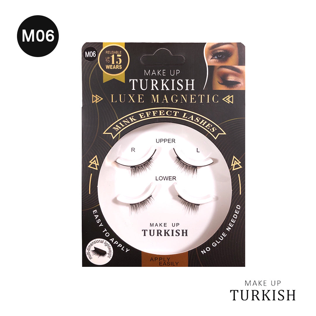 Makeup Turkish Luxe Magnetic Mink Effect Eyelashes - Luxurious mink effect lashes with a subtle yet striking look.