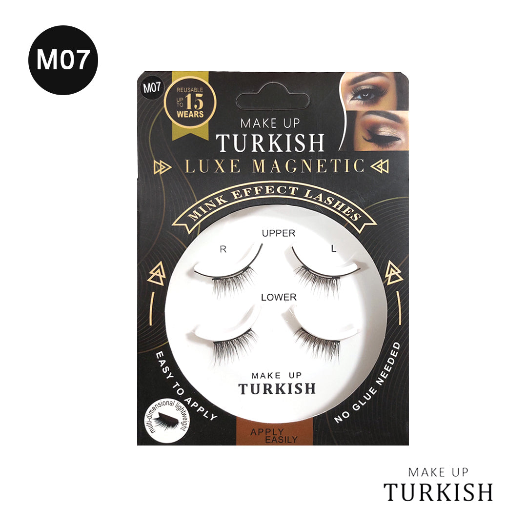 Makeup Turkish Luxe Magnetic Mink Effect Eyelashes - Luxurious mink effect lashes with a subtle yet striking look.