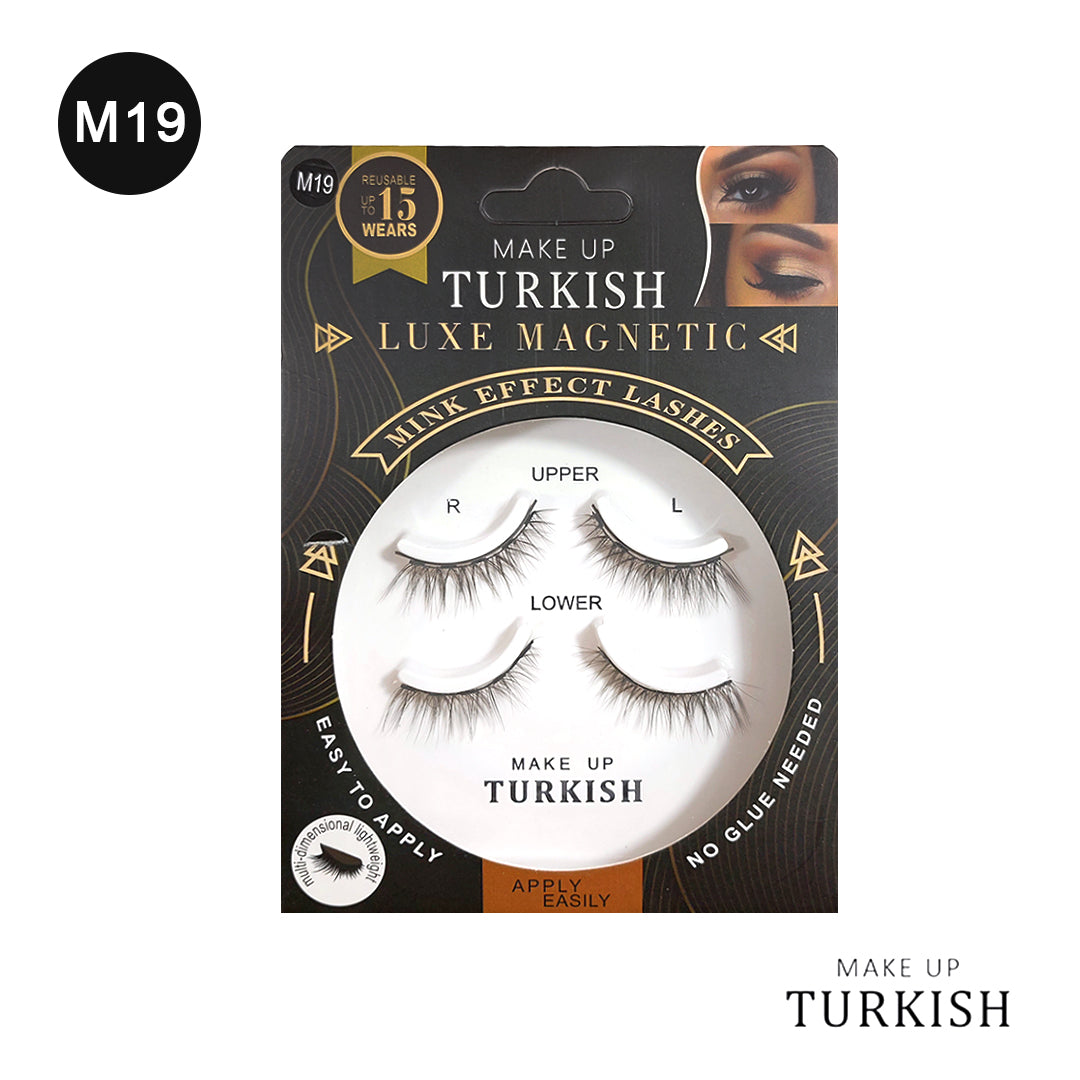 Makeup Turkish Luxe Magnetic Mink Effect Eyelashes - Luxurious mink effect lashes with a subtle yet striking look.