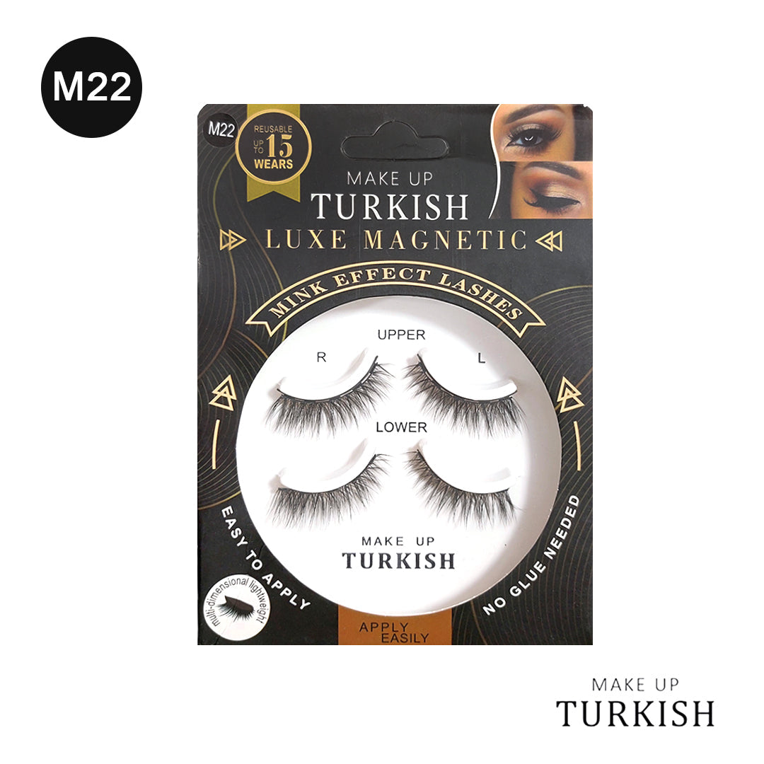 Makeup Turkish Luxe Magnetic Mink Effect Eyelashes - Luxurious mink effect lashes with a subtle yet striking look.