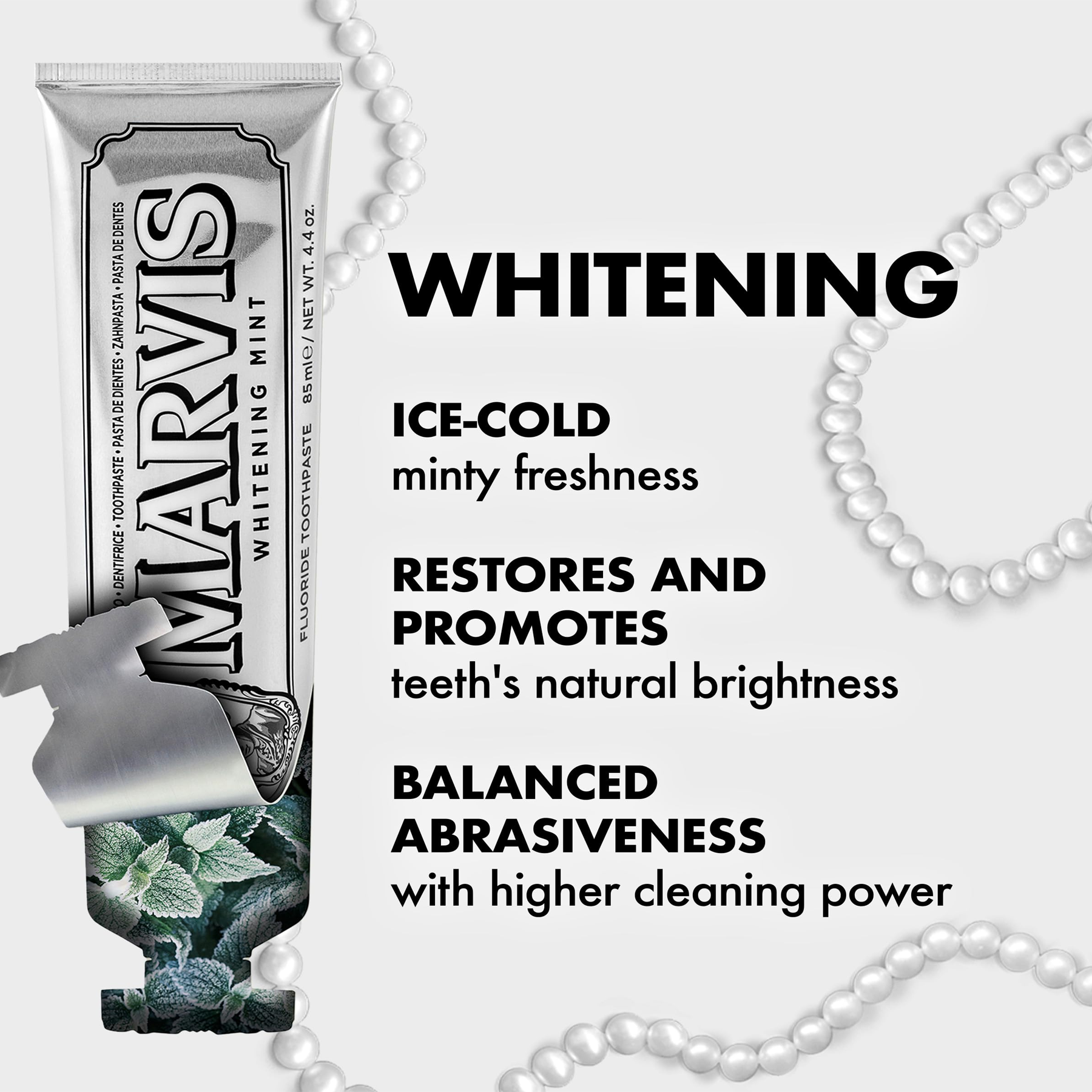 Key Benefits of Marvis Whitening Mint toothpaste