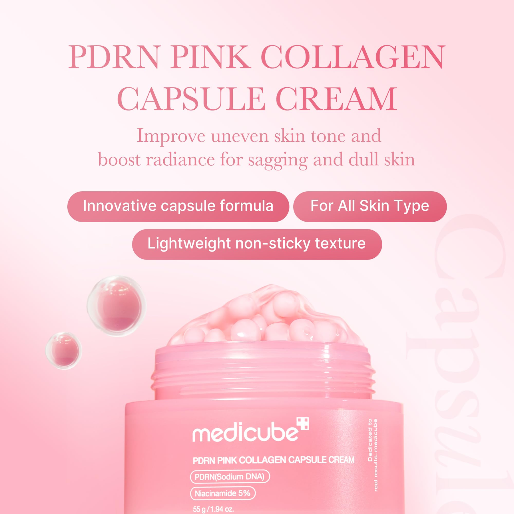 Advantages of Medicube PDRN Pink Collagen Capsule Cream