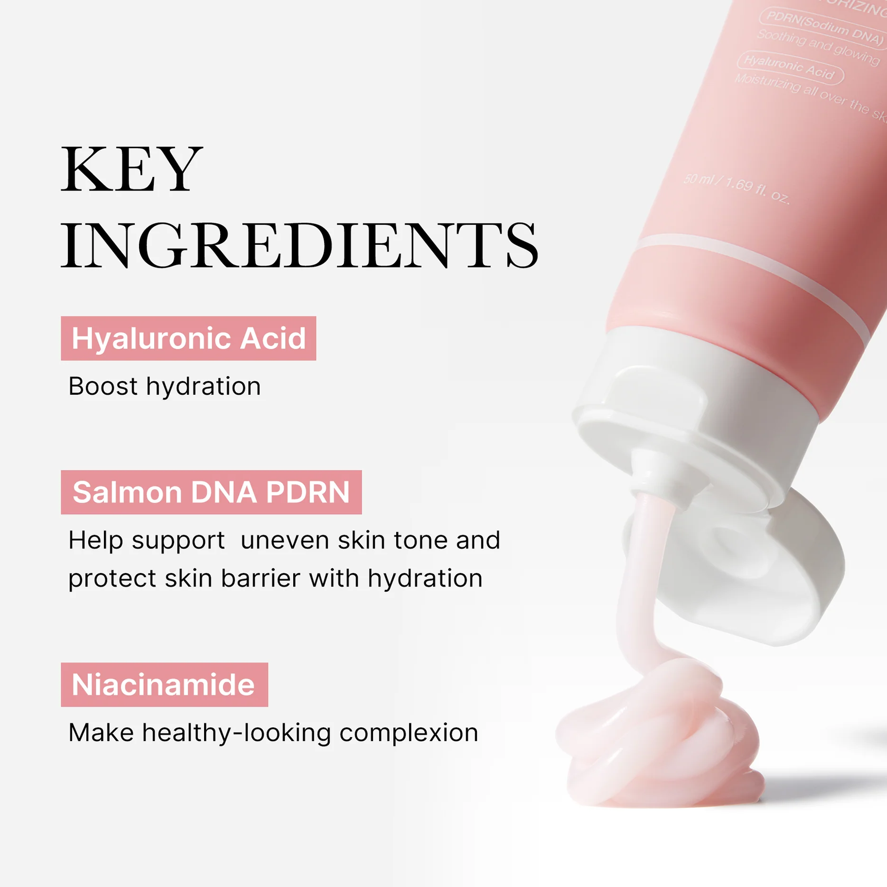 Key Ingredients of Medicube PDRN Pink Hyaluronic Moisturizing Cream
