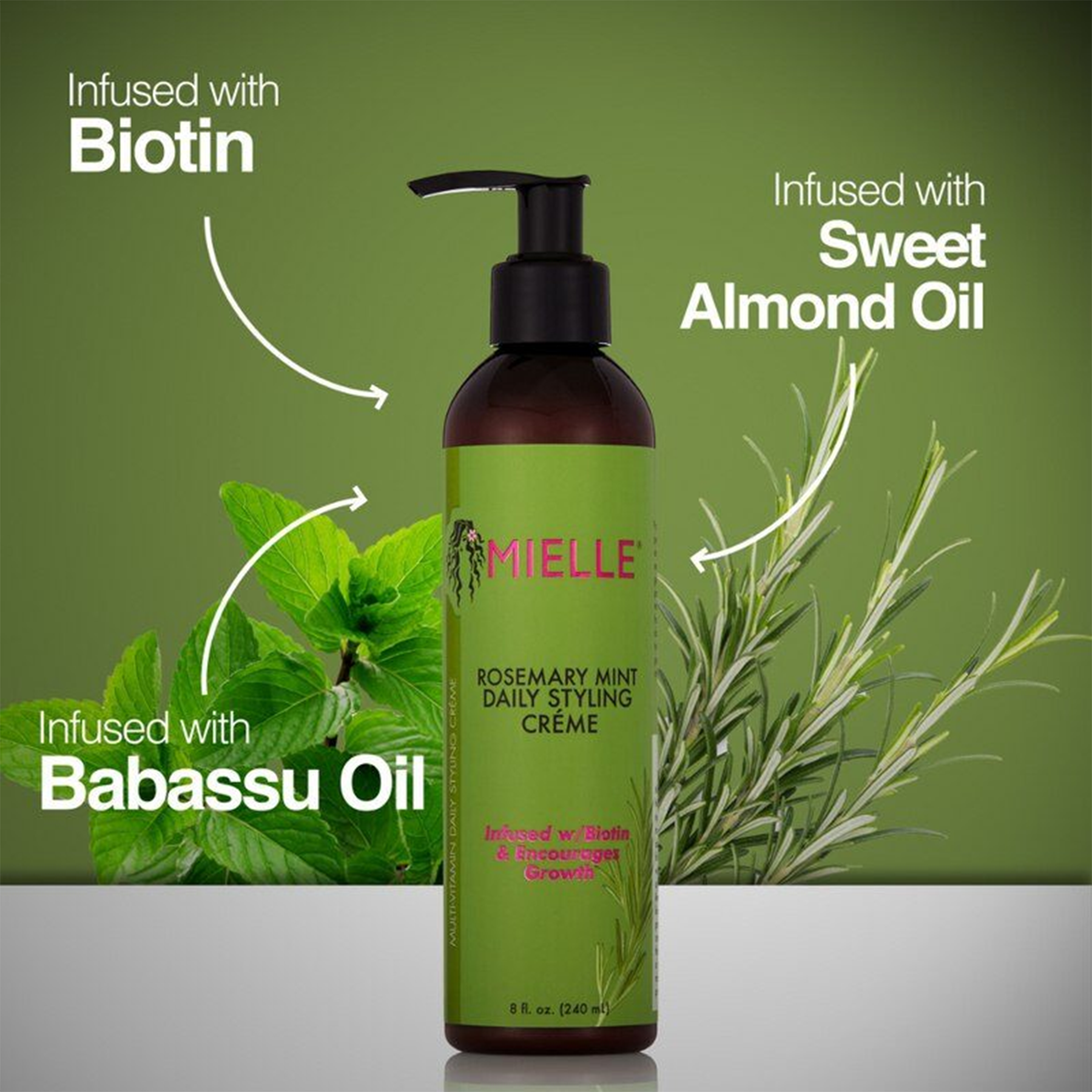 Mielle Rosemary Mint Daily Styling Crème - Lightweight gel cream with biotin for flawless styles.