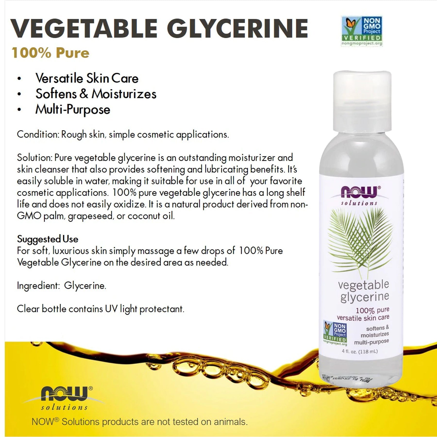 Now Solutions Vegetable Glycerin - 118ml