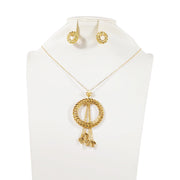 Concentric Circle Necklace and Earring Set For Women