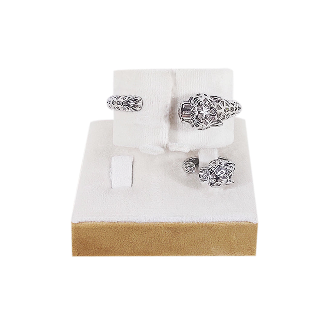 Statement Golden & Silver Tiger Bracelet And Ring Set