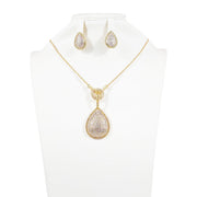 Elegant Looking Teardrop Shaped Necklace and Earring Set