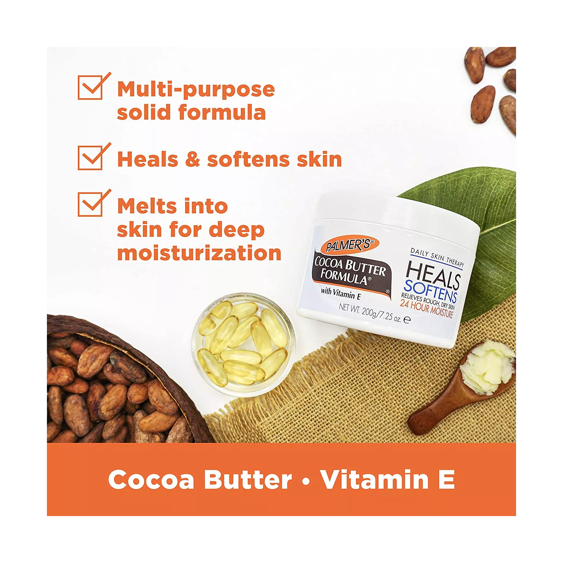 Palmer's Cocoa Butter Formula Heals Softens Jar For Relieves Rough & Dry skin - 200g