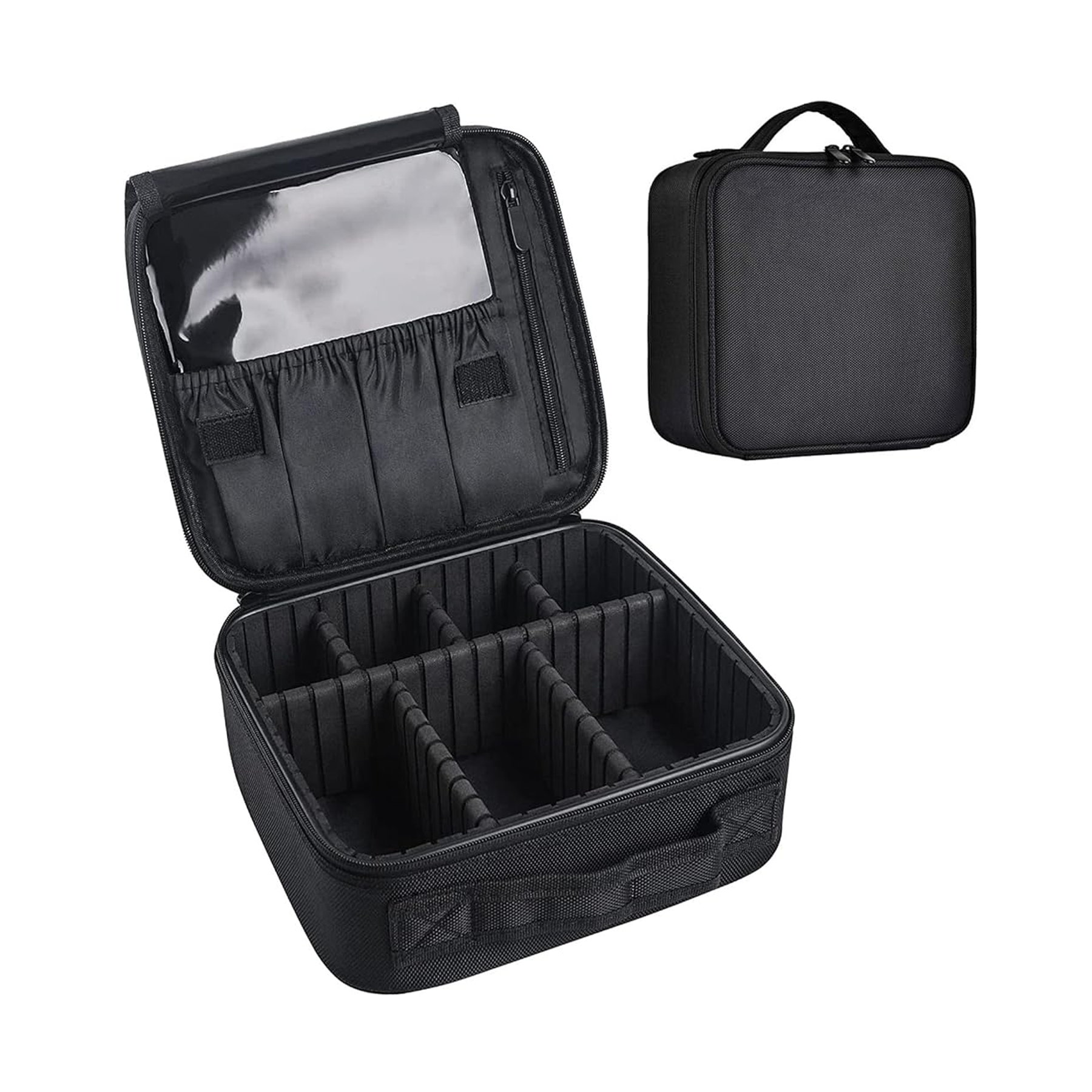 The product of Portable Travel Makeup Organizer Case Large with adjustable 
