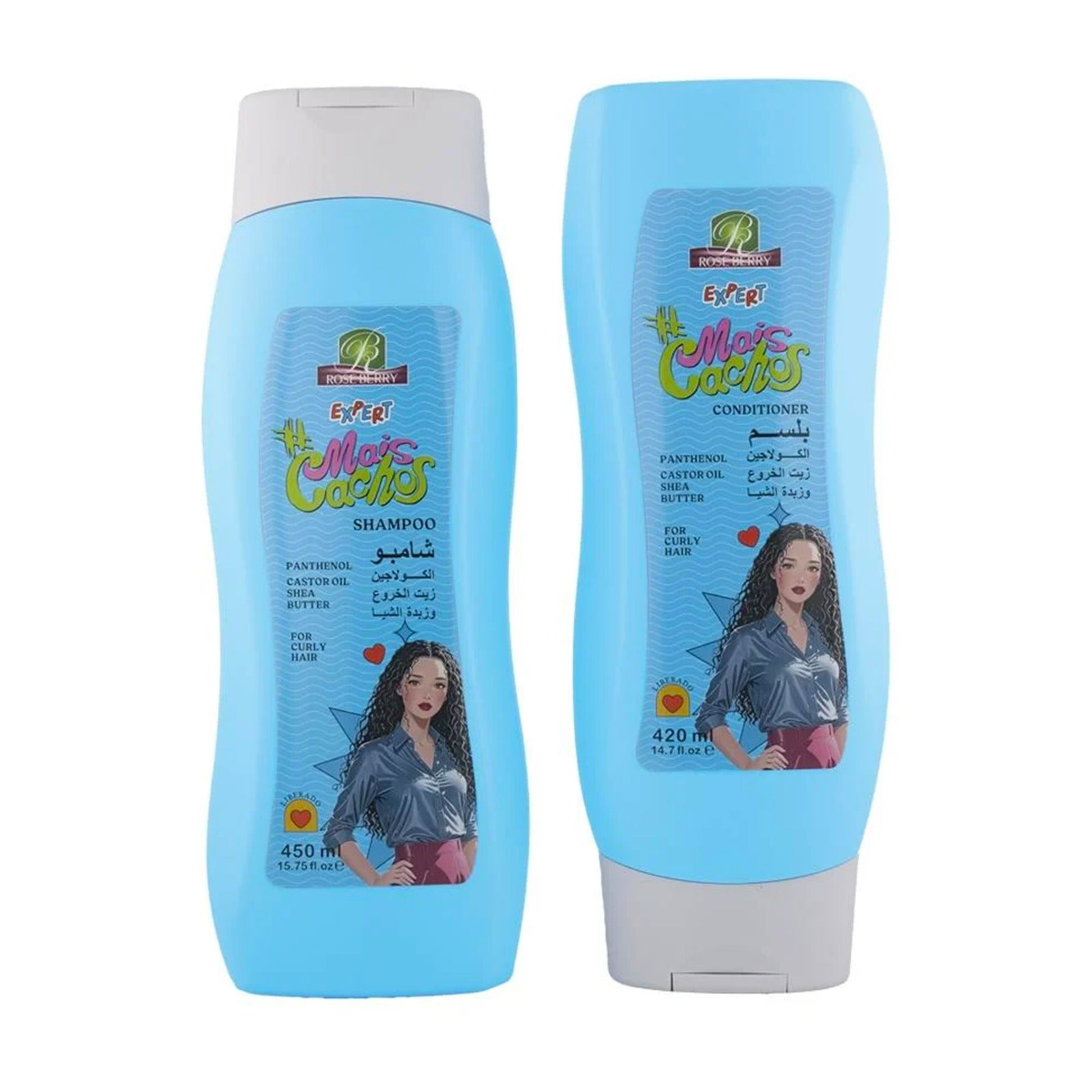 The product of Roseberry Mais Cachos Shampoo + Conditioner