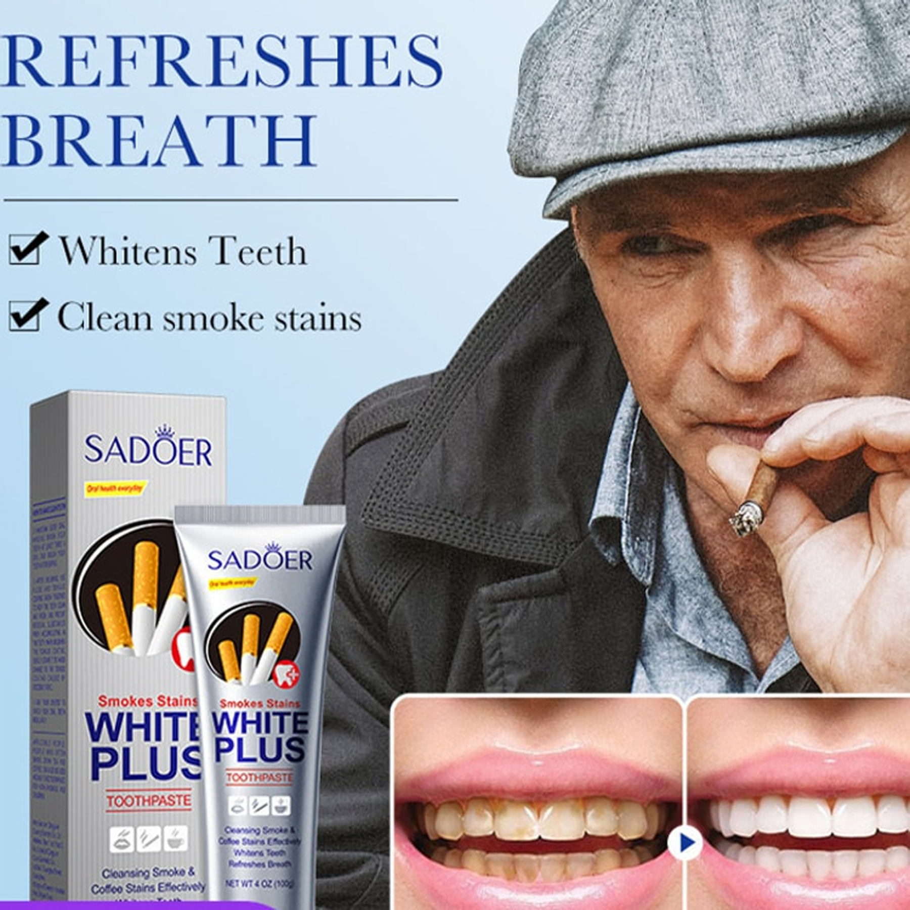 Advantages of SADOER Smokes Stains White Plus Toothpaste