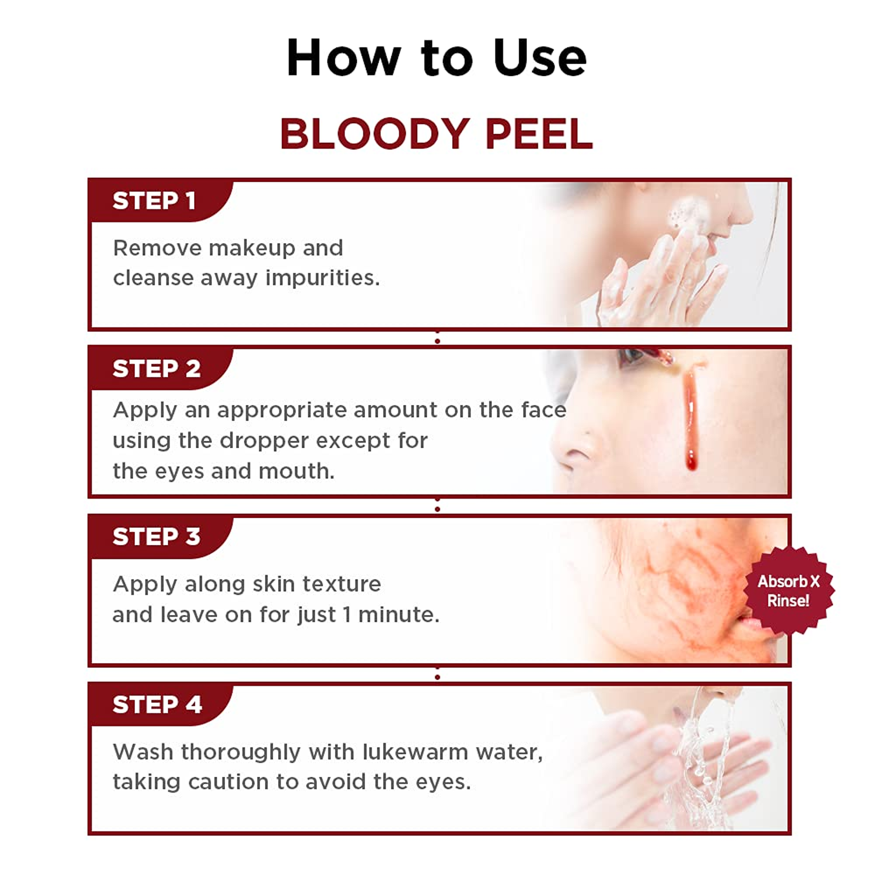 This is the way to use of SKIN1004 Zombie Beauty Bloody Peel