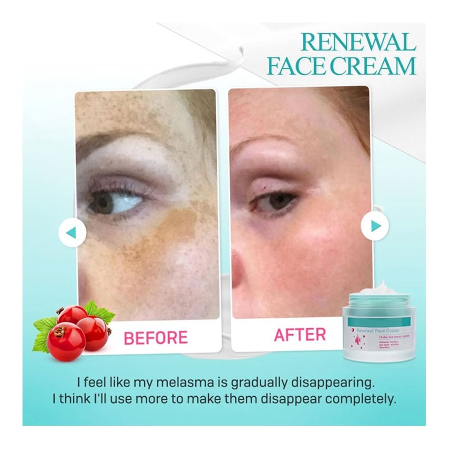 Before and After Uasge of Saam Renewal Face Cream 
