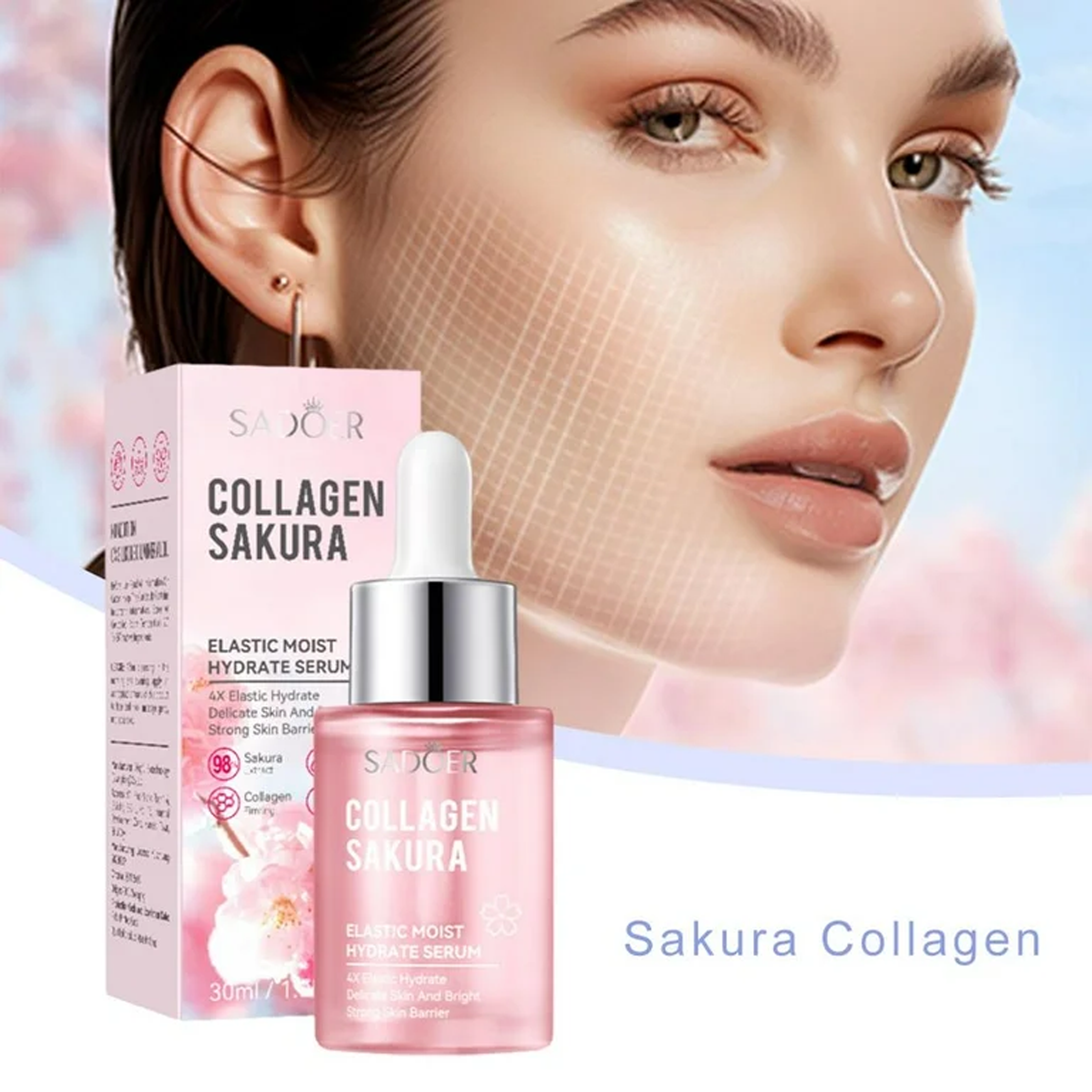 Key Benefits of Sadoer Collagen Sakura Elastic Moist Hydrate Serum