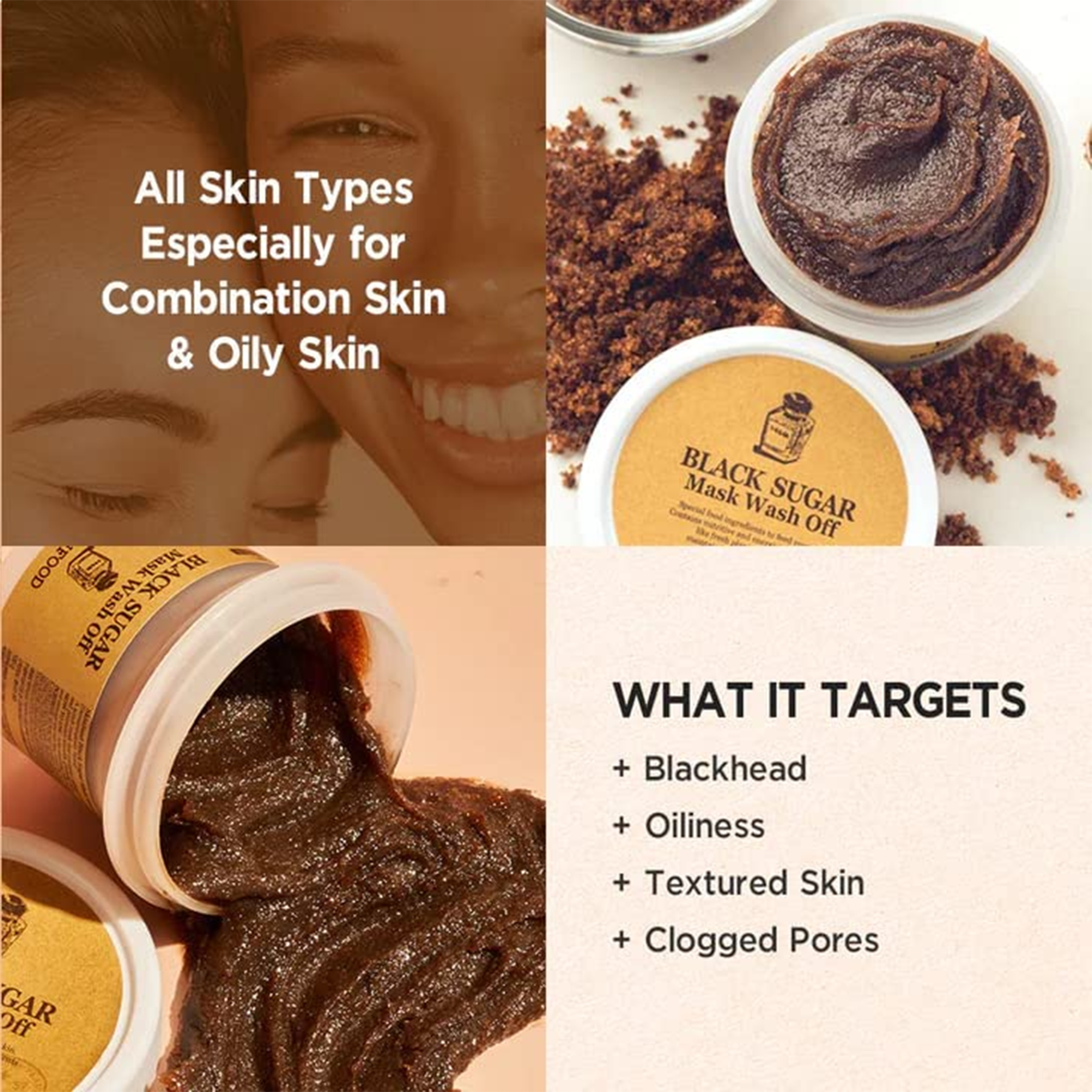 Skinfood Black Sugar Scrub Mask Wash Off - 120g