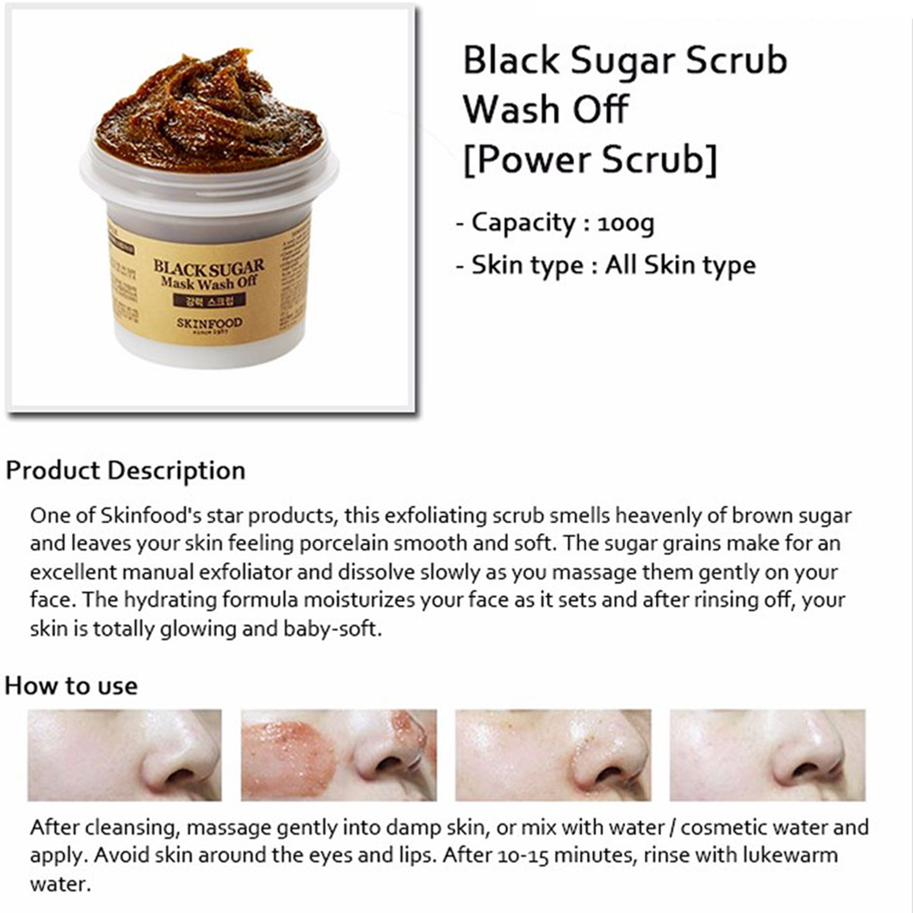 Skinfood Black Sugar Scrub Mask Wash Off - 120g