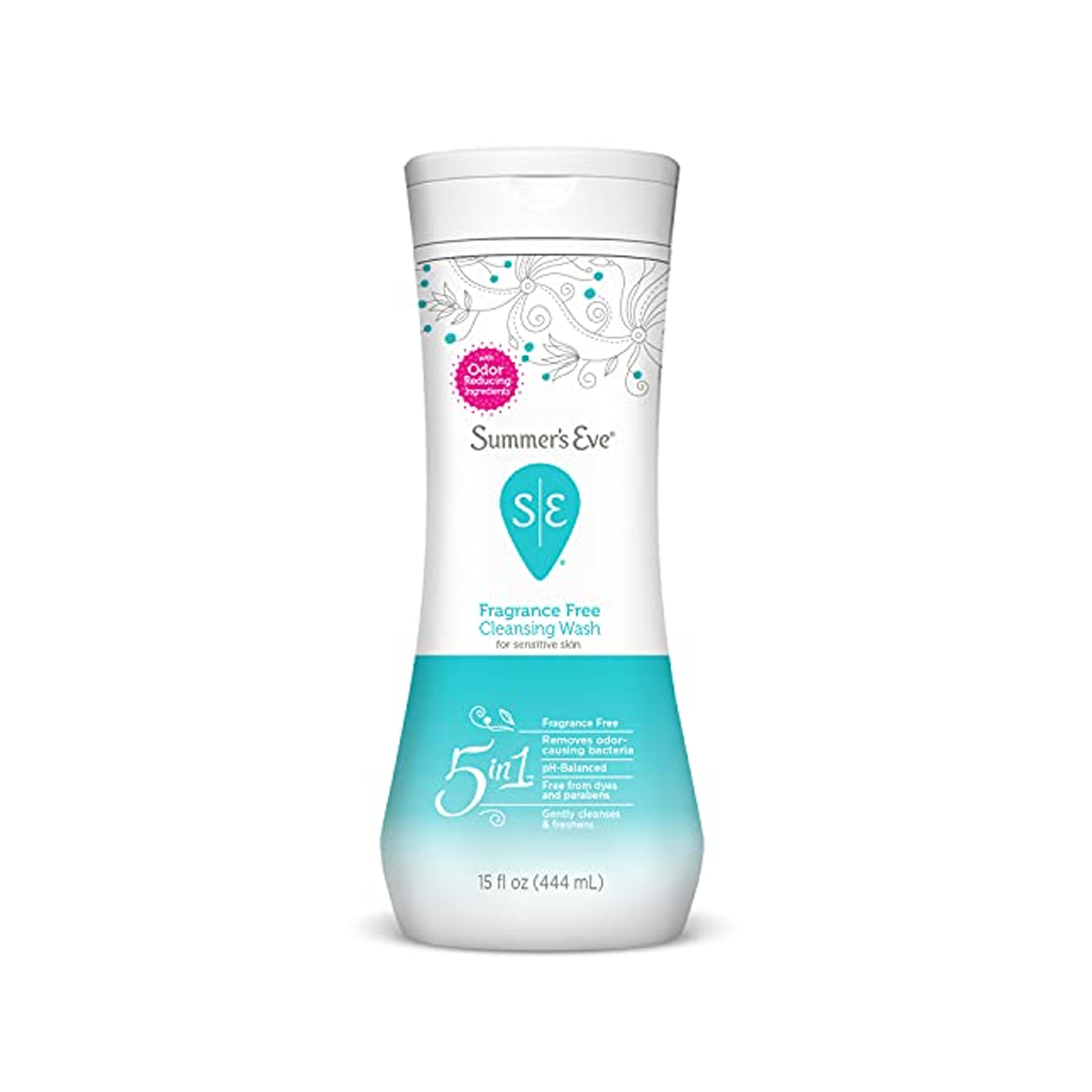 Summer's Eve (5 in 1) Fragrance Free Vaginal Cleansing Wash for Sensitive Skin - Blue - 444ml