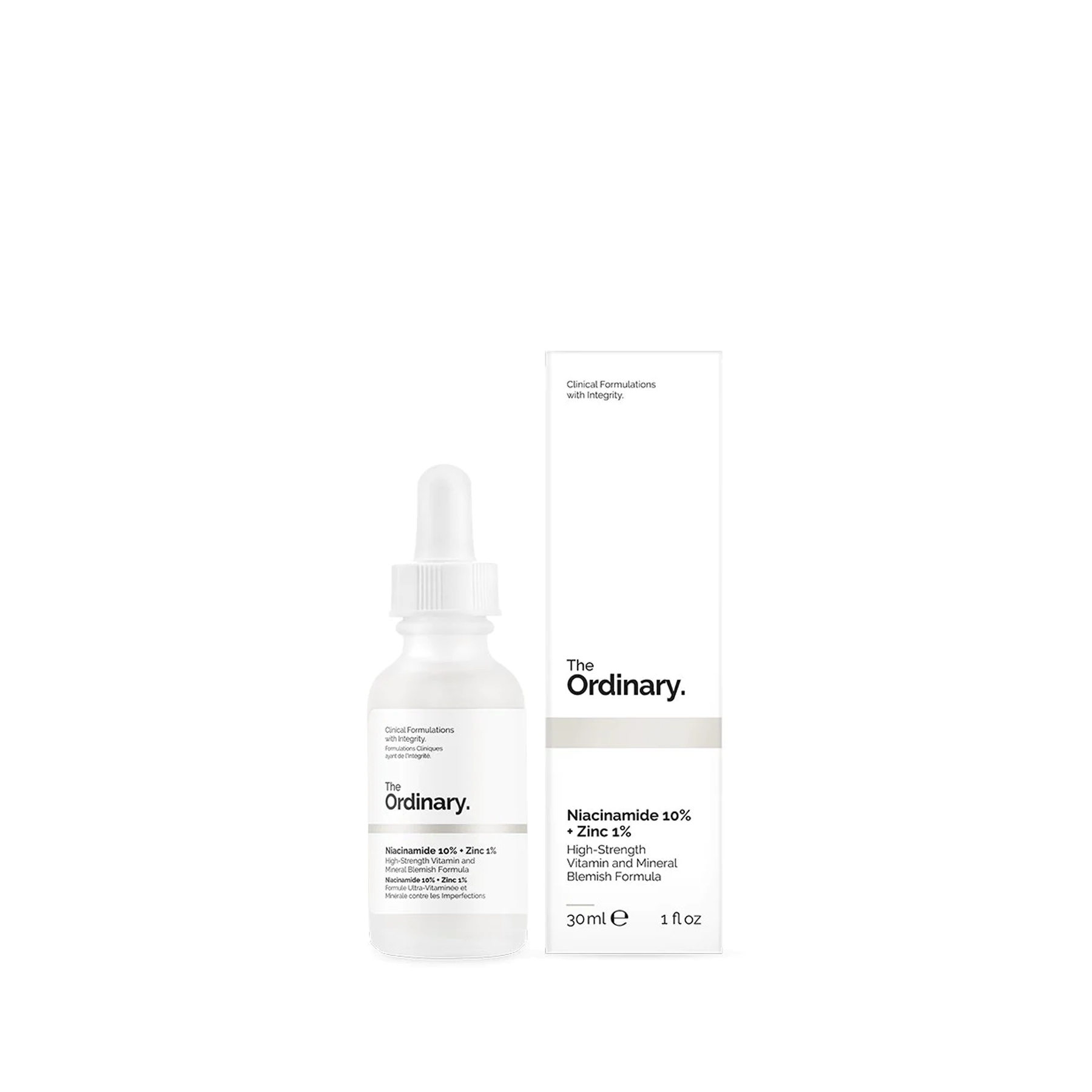 The Ordinary Niacinamide 10% + Zinc 1% Serum - 30ml - A bottle of niacinamide serum.