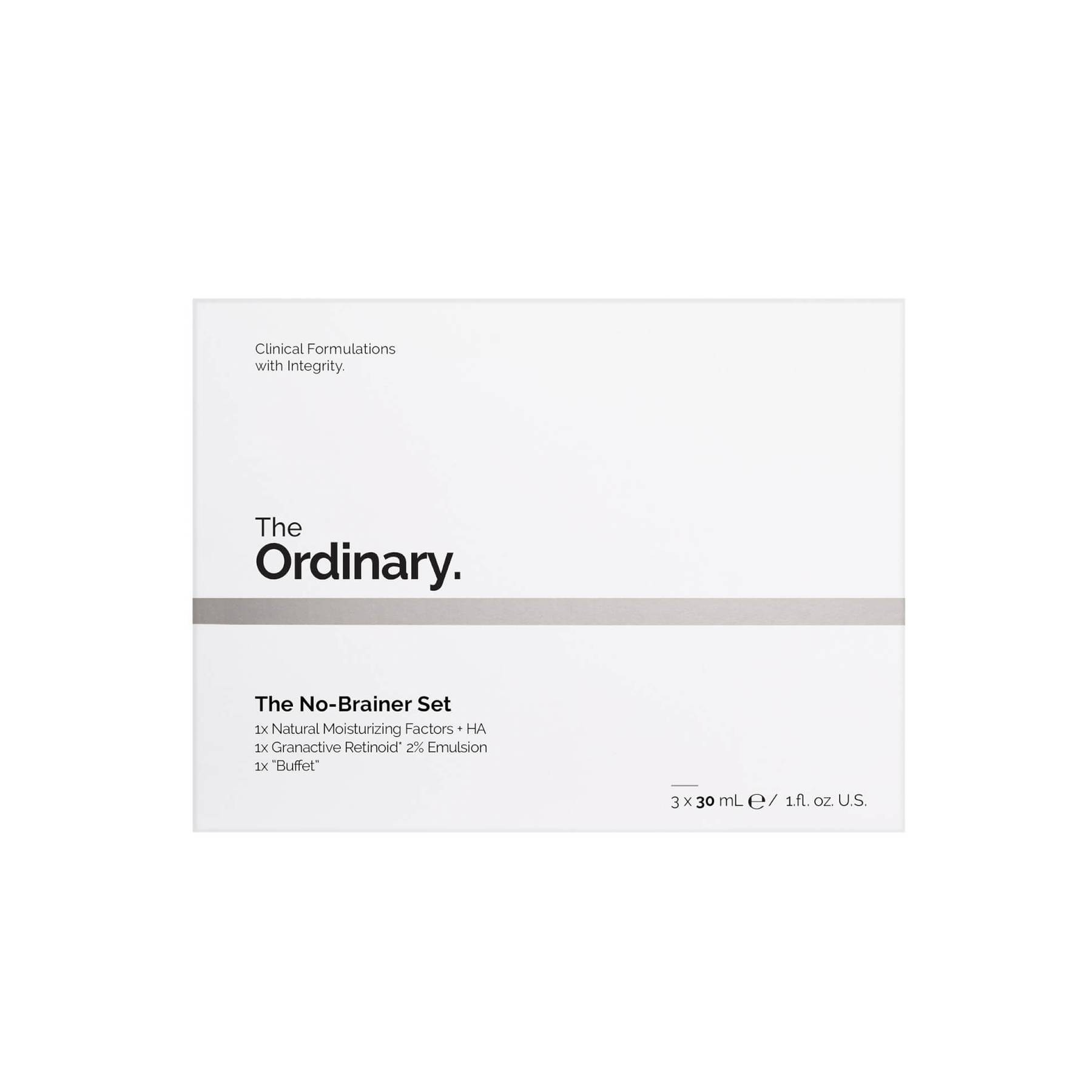 The Ordinary The No-Brainer Set - Natural Moisturizing Factors + HA + Granactive Retinol * 2% Emulsion + ''Buffet'' -3x 30ml