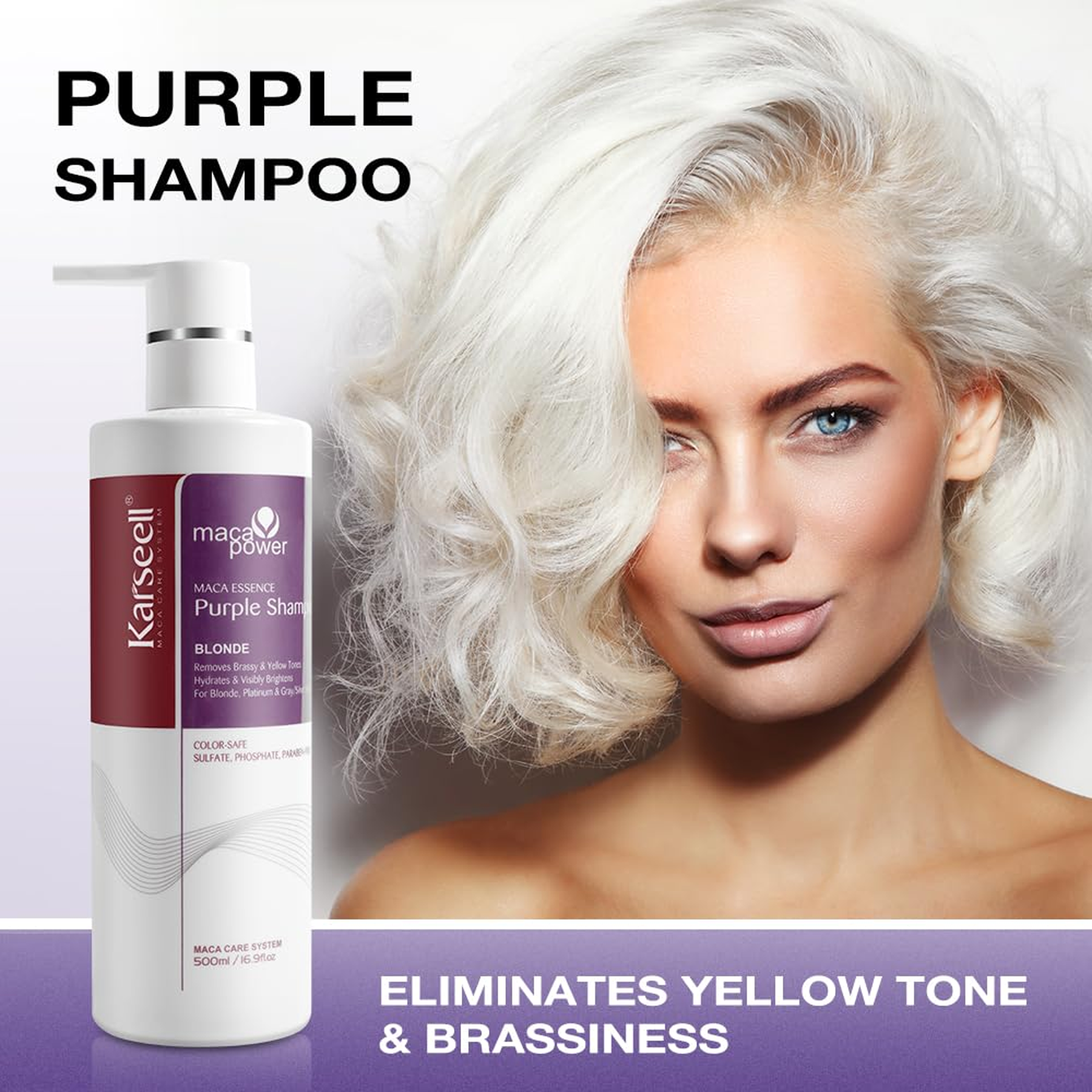 Karseell Maca Power Essence Purple Shampoo Blonde- Key Benefits