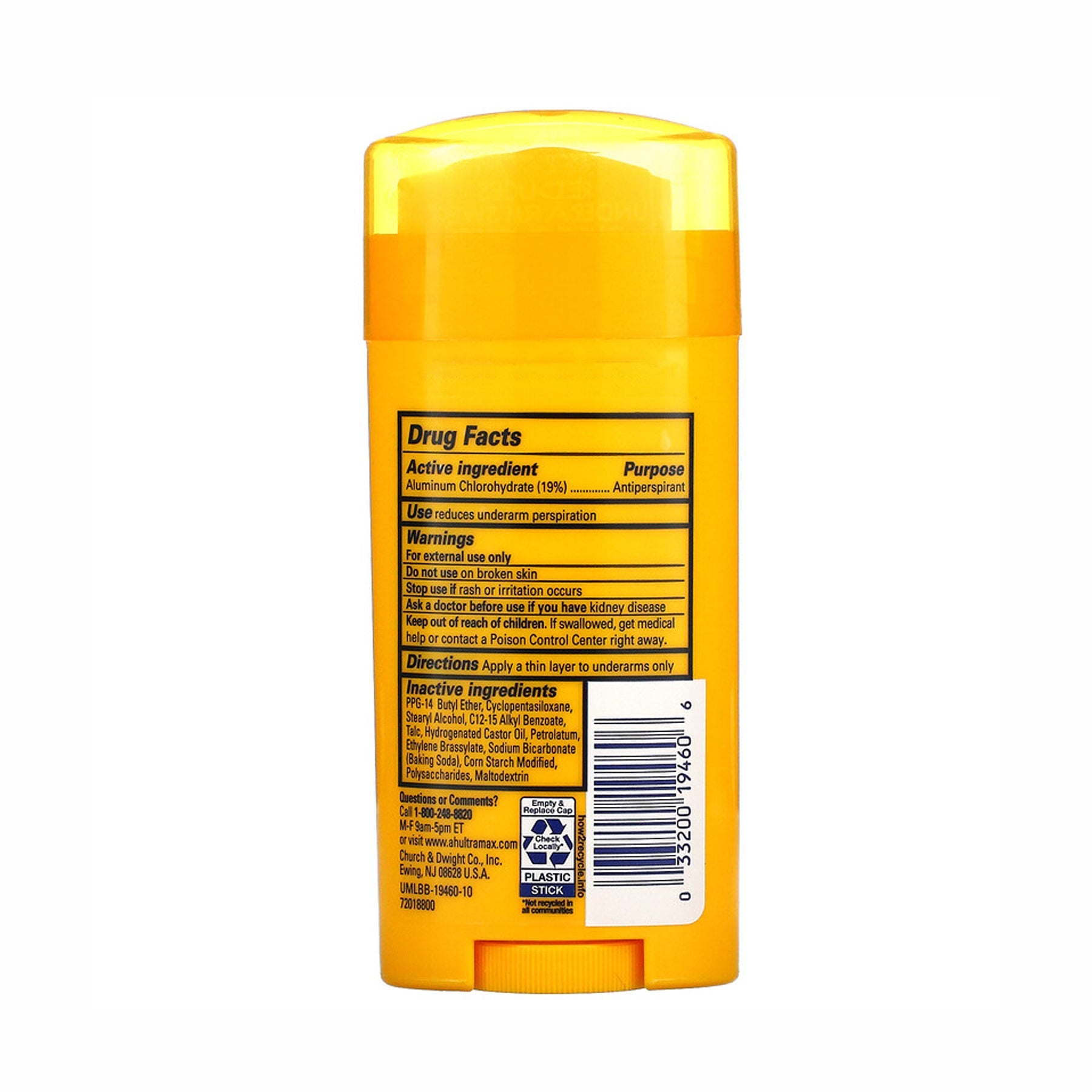 Arm & Hammer Ultra Max Powder Fresh Deodorant - Provides effective sweat and odor protection. Convenient stick for easy use. Suitable for all skin types.