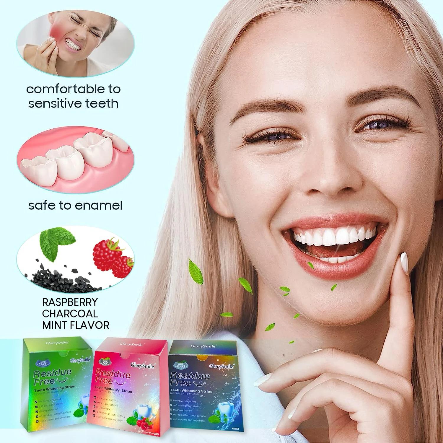 GlorySmile Teeth Whitening Strips - Safe, effective, and easy-to-use whitening solution. Achieve a brighter smile with reduced sensitivity.