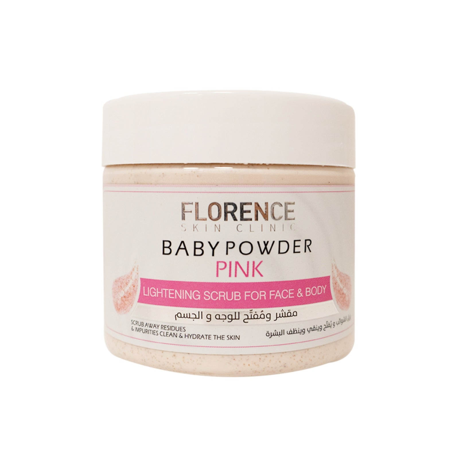 Florence Baby Powder Pink Lightening Scrub For Face and Body - 300ml