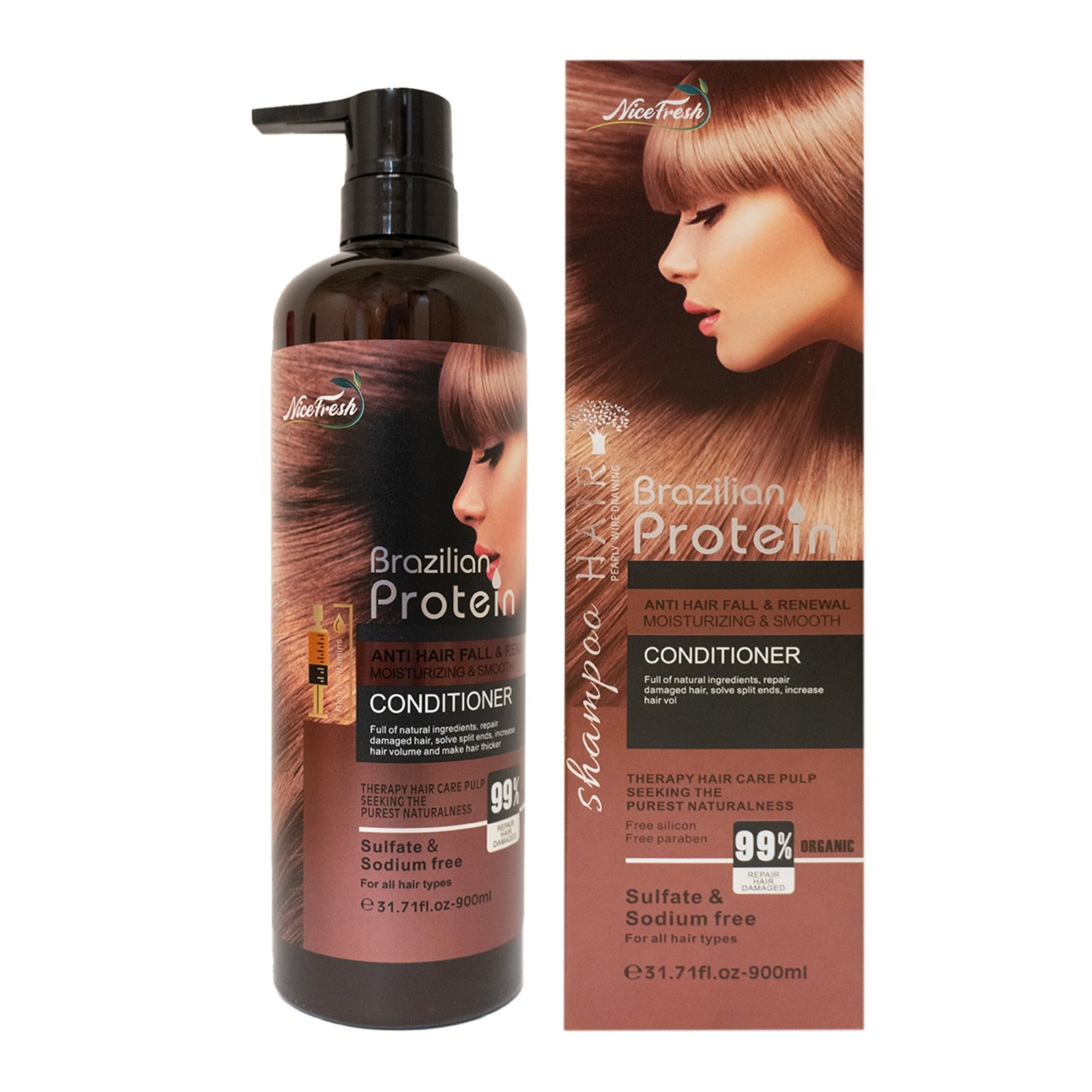 Nice Fresh Brazilian Protein Conditioner Sulfate and Sodium Free - 900ml