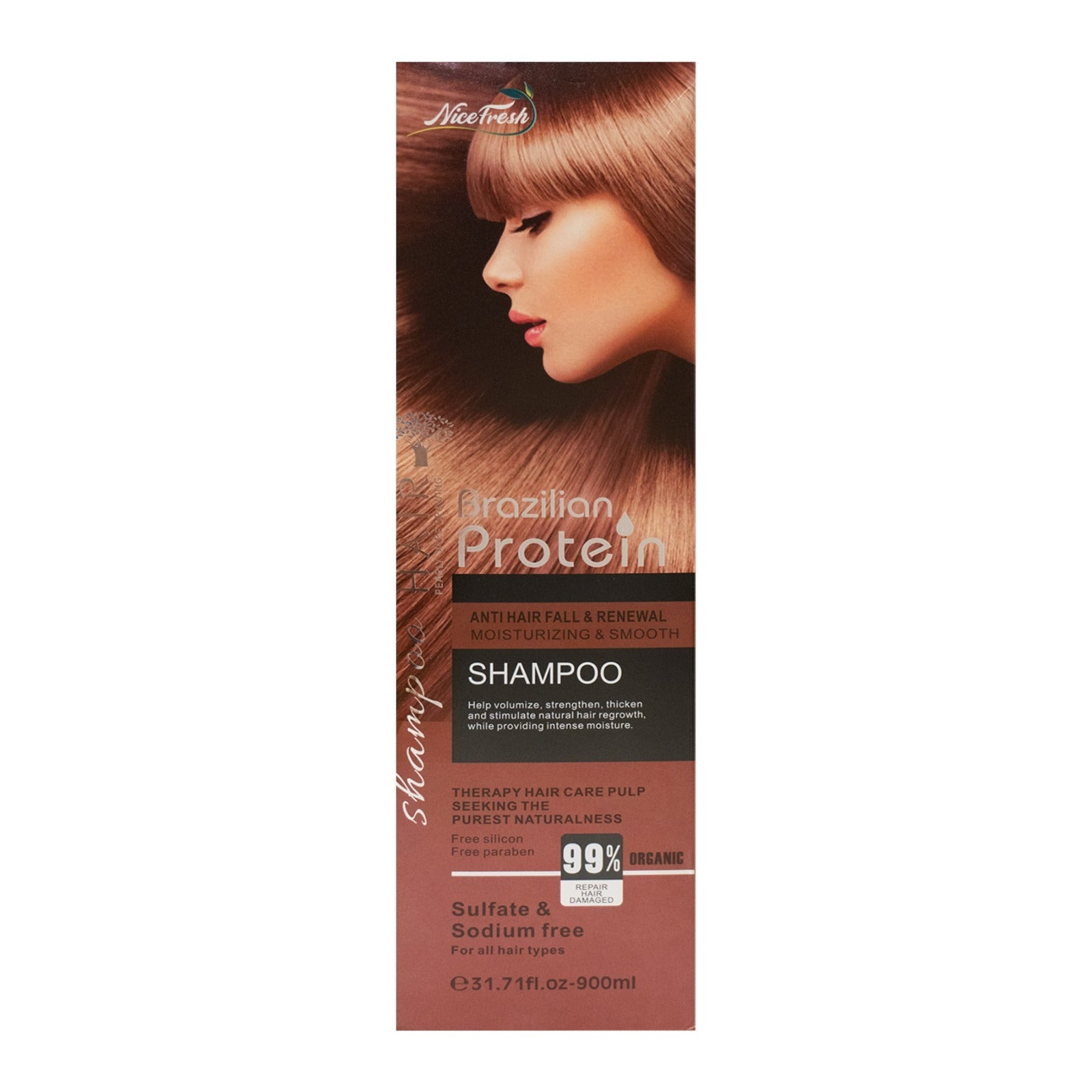 Nice Fresh Brazilian Protein Shampoo Sulfate and Sodium Free - 900ml