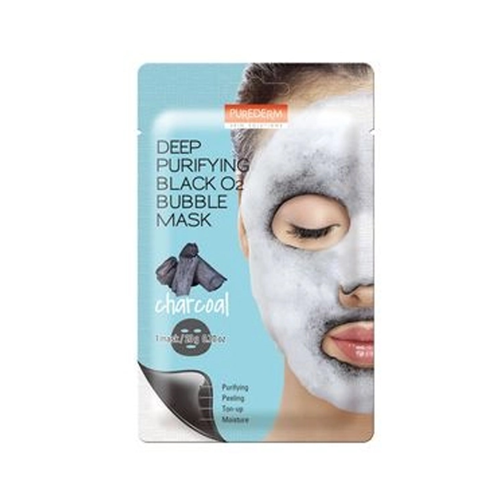 Purederm Deep Purifying Black o2 Bubble Mask - 1 mask 20g