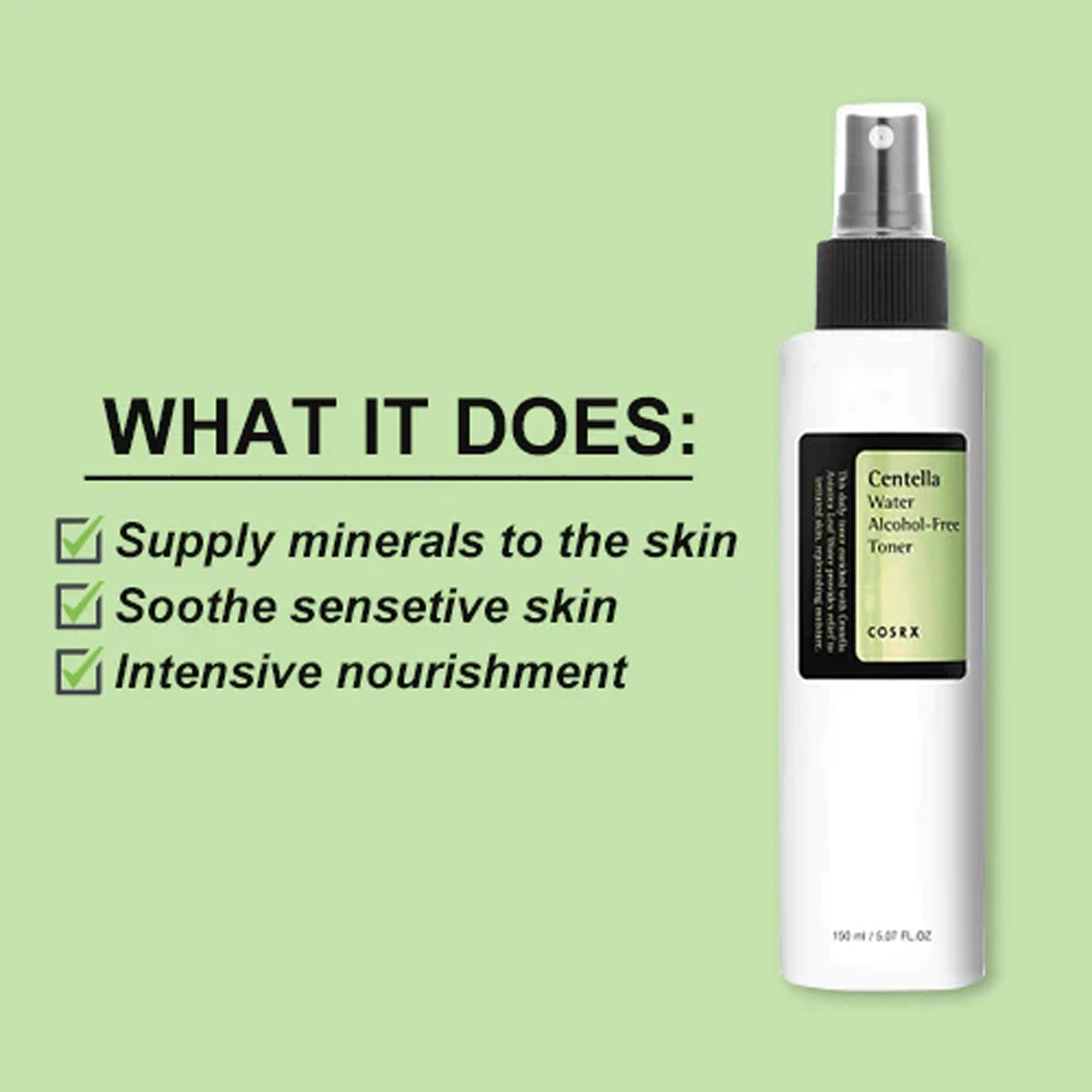 Cosrx Centella Water Alcohol-Free Toner - What it does.