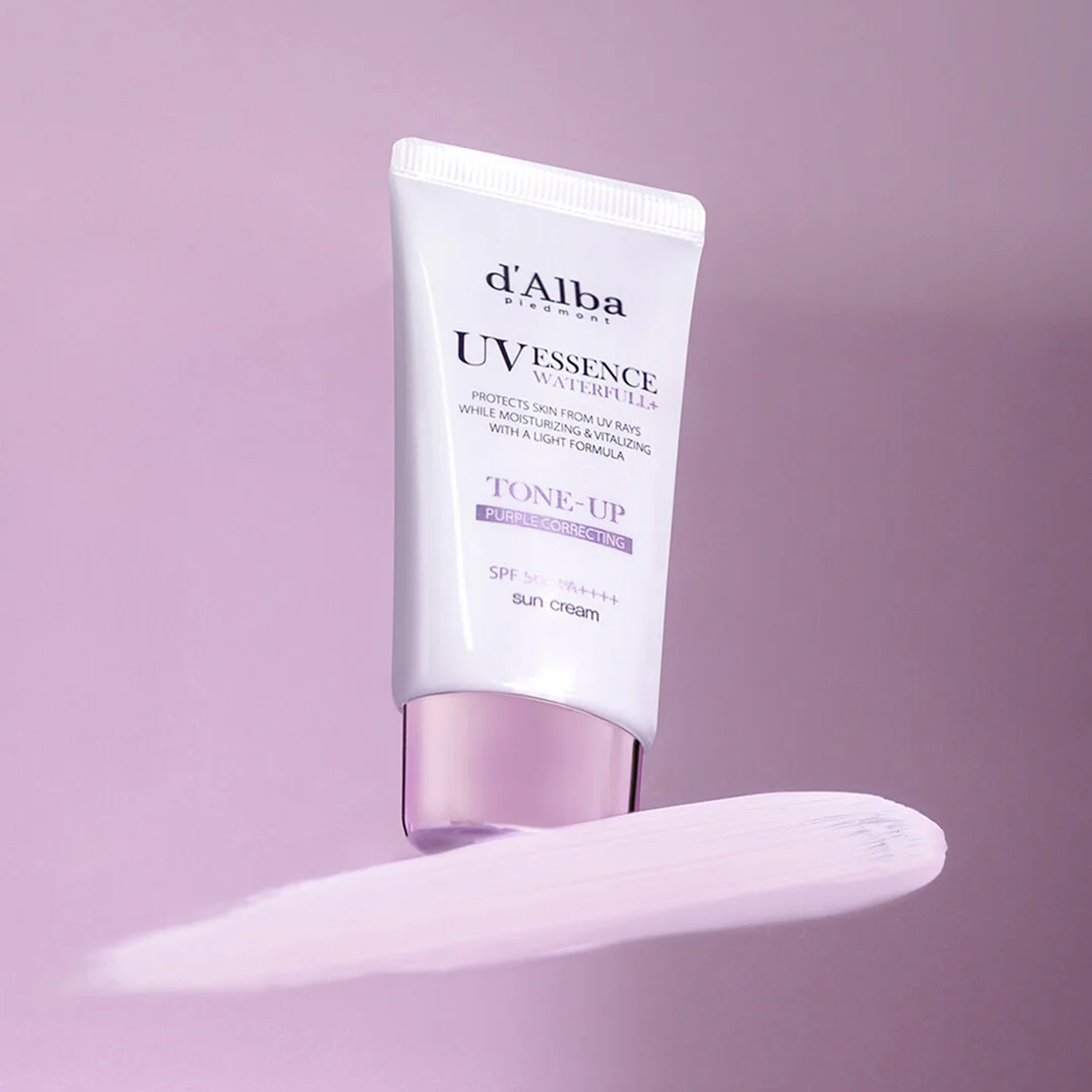 d'Alba UV Essence Purple Tone Up Sun Cream available on Qasr Jamal Store