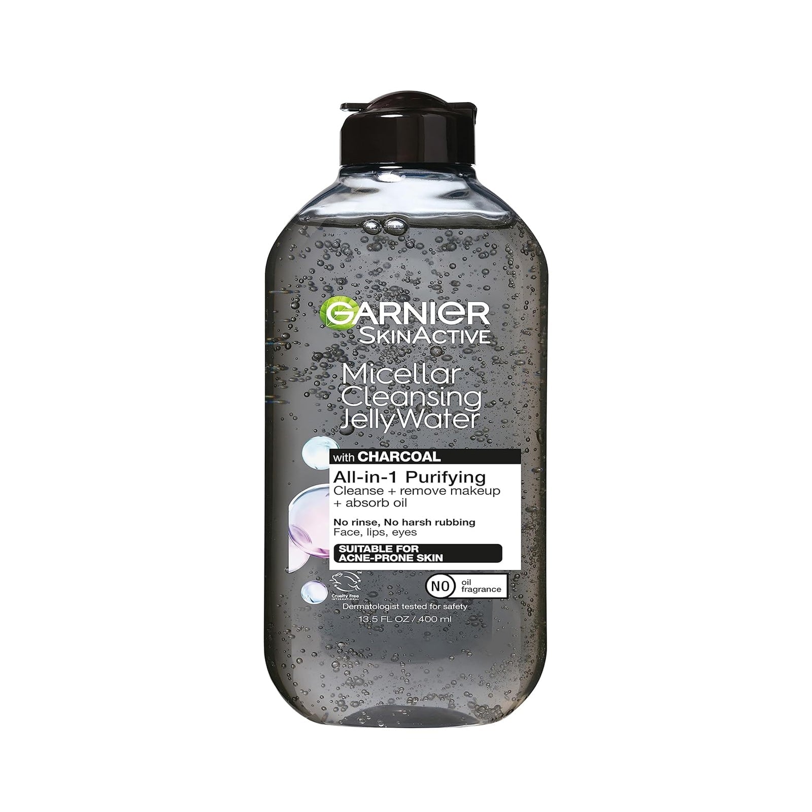 Garnier Skinactive Micellar Cleansing  Water with Charcoal - 400 ml + FREE Makeup Remover Pad