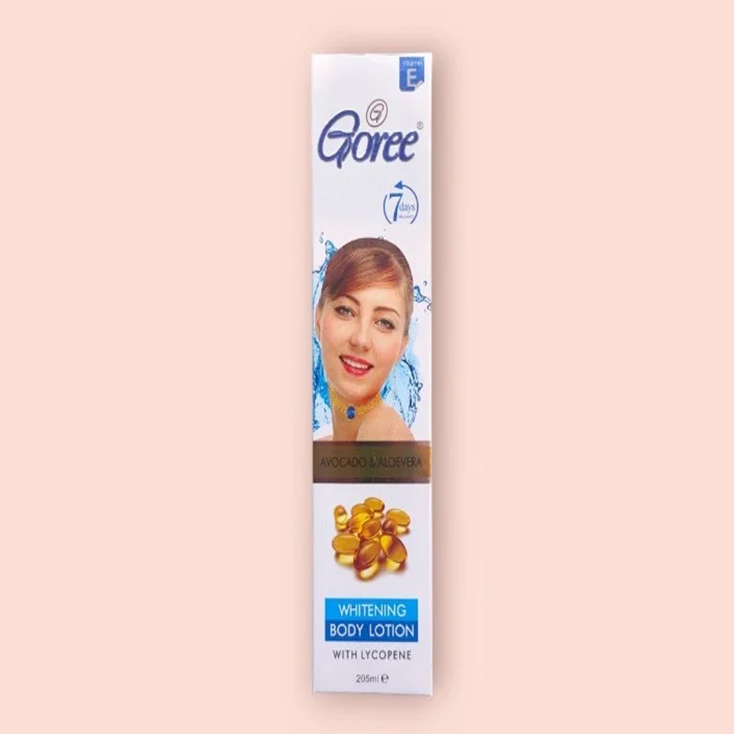 Goree Avocado & Aloe Vera Whitening Body Lotion with Lycopene 205ml - Enriched with avocado, aloe vera, and lycopene for radiant skin. 
