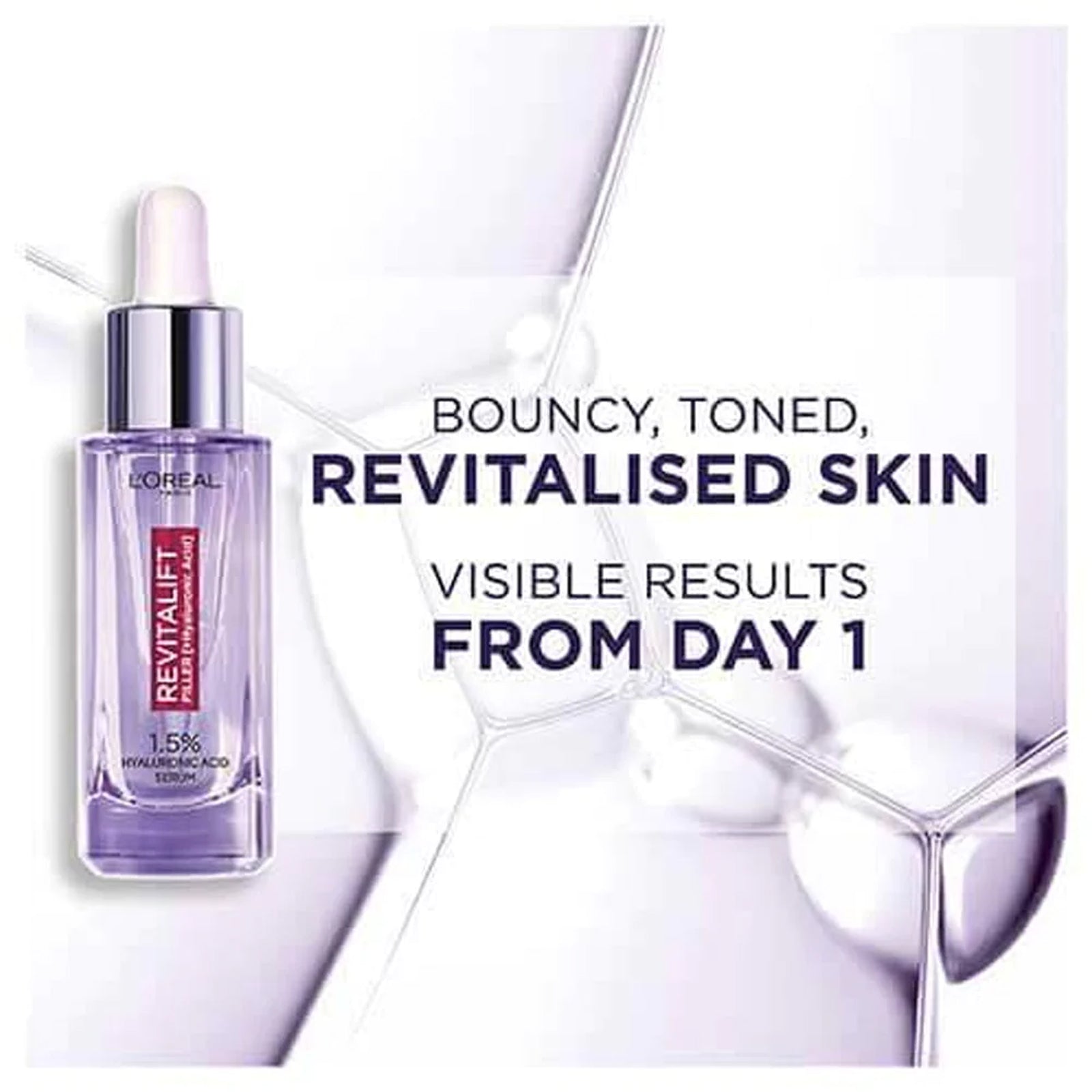 L'Oreal Paris Revitalift Filler + Hyaluronic Acid Anti-wrinkle Serum - 30 ml bottle.