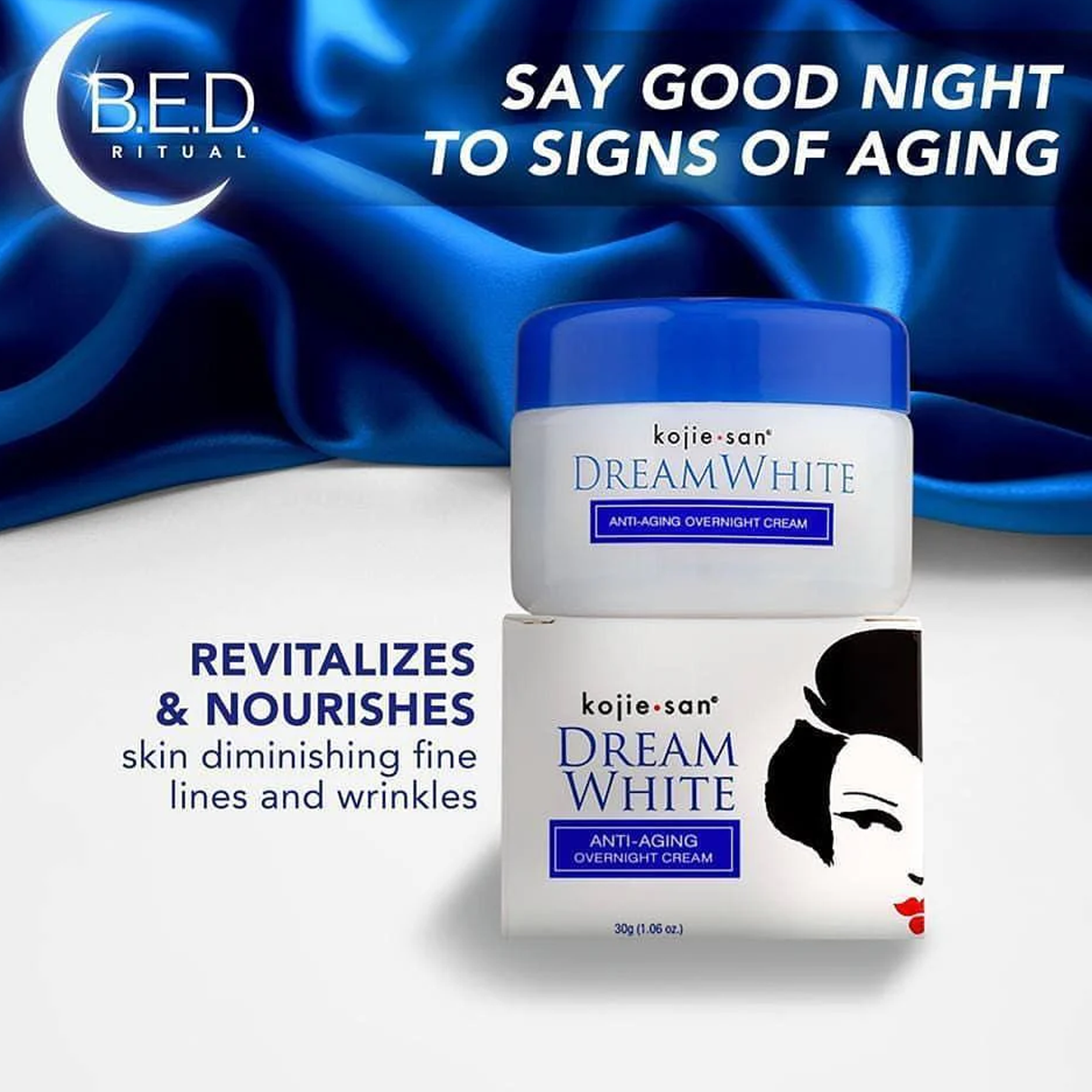 Kojie San Dream White Anti Aging Overnight Cream - 30g