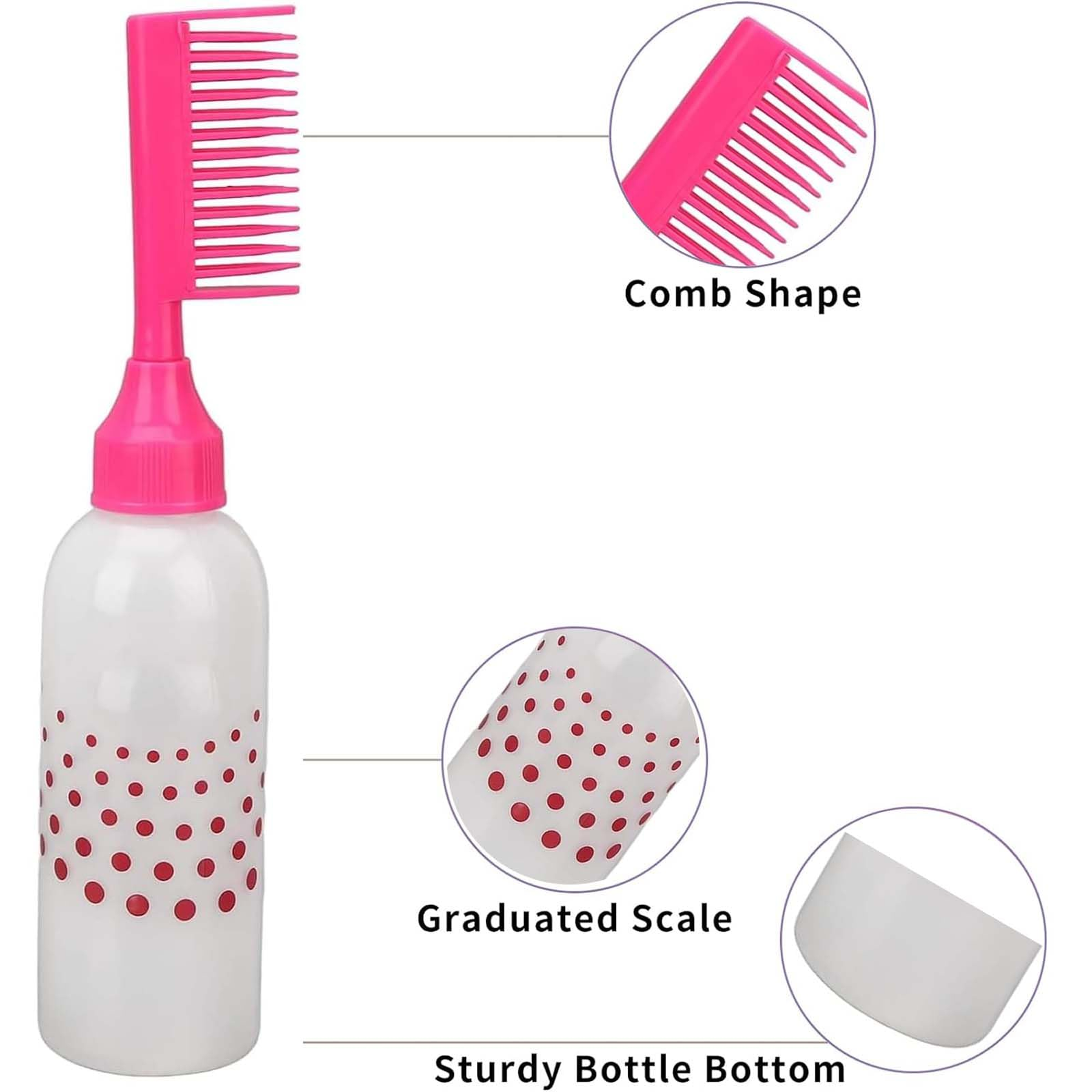 Hair Oil Applicator With Comb Reuse-able Bottle