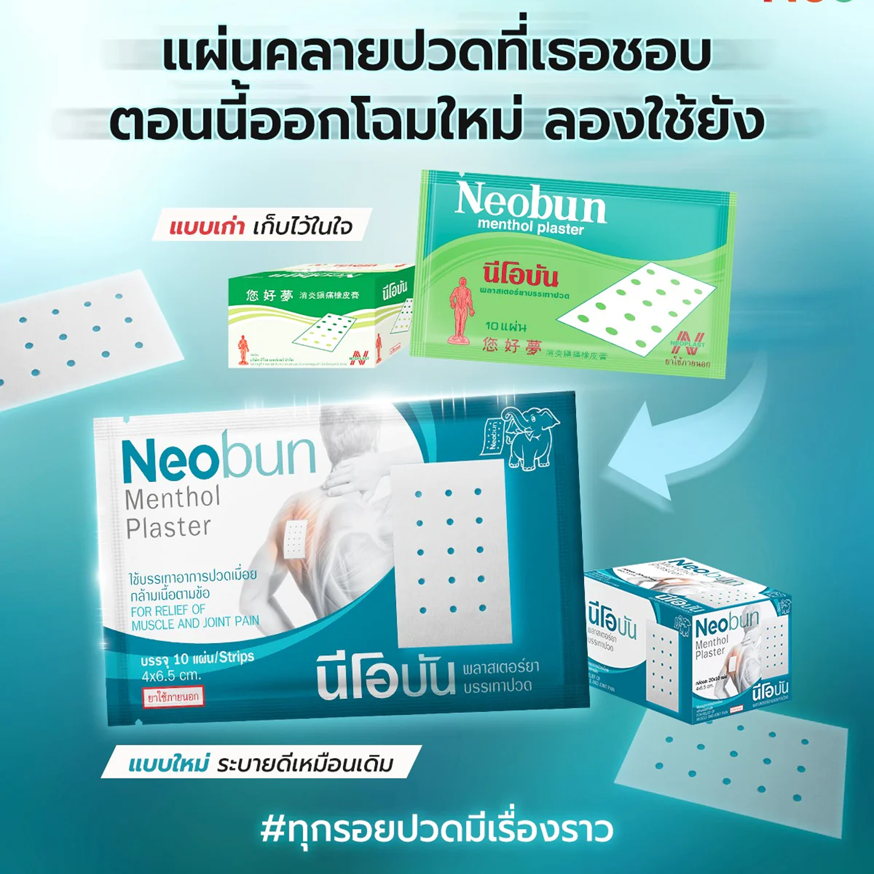 Neobun Menthol Plaster - 1 sachet - 10 patches