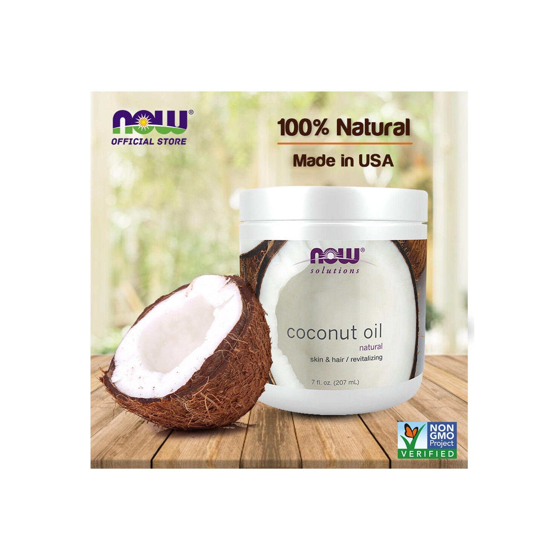 NOW Foods, Solutions, Coconut Oil, Natural- 207ml