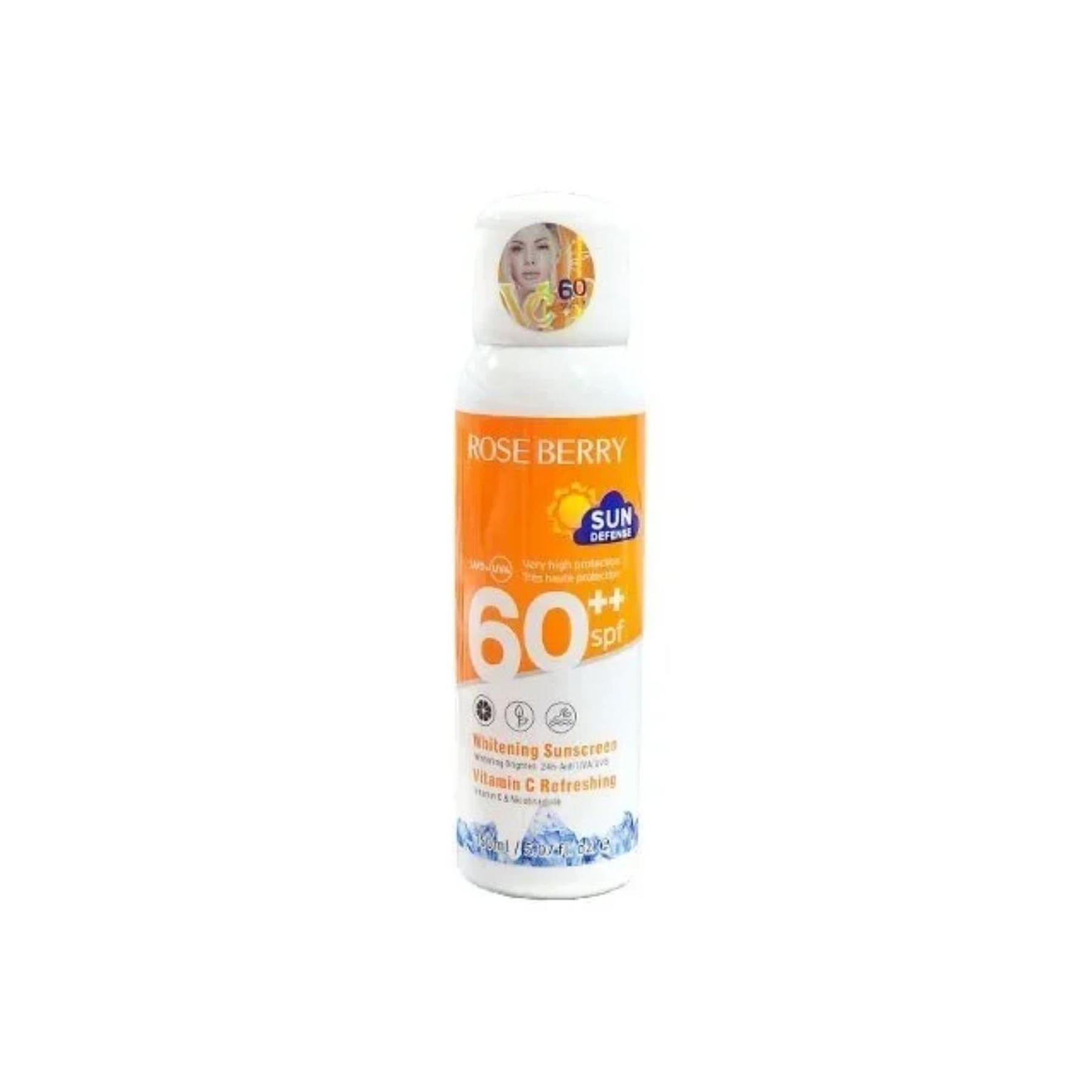 Rose Berry Whitening Sunscreen Vitamin C 60++ SPF Refreshing - 150ml