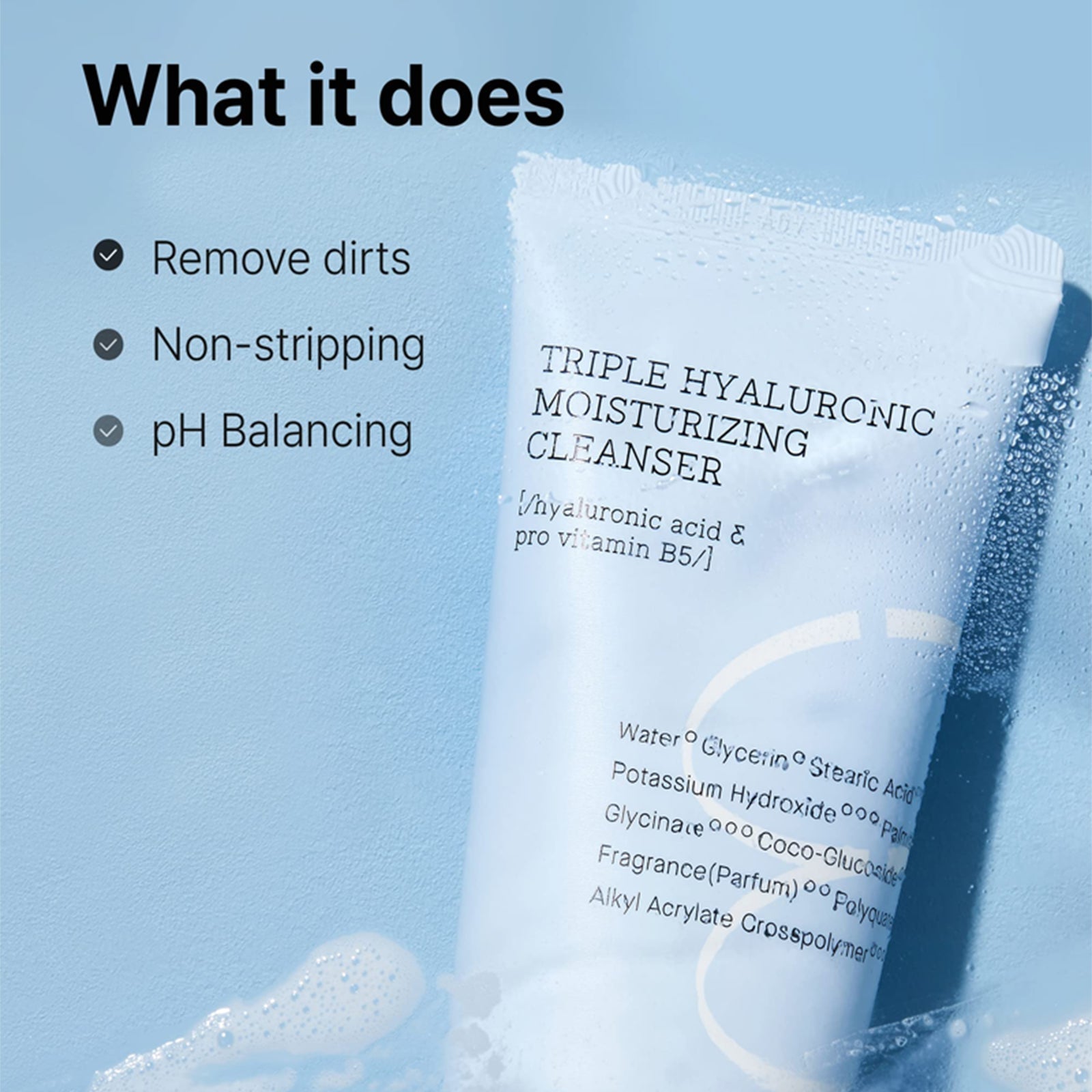 Cosrx Triple Hyaluronic Moisturizing  Cleanser - Benefits
