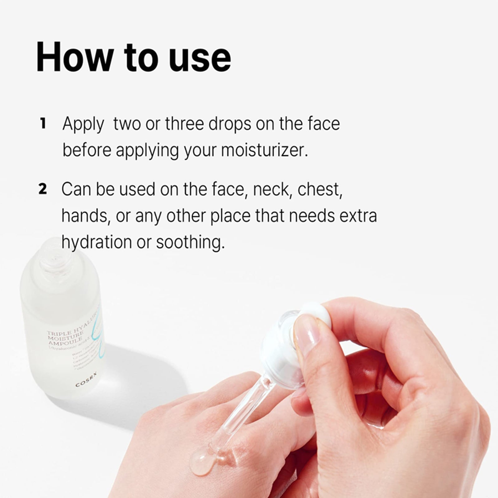 Cosrx  Triple Hyaluronic Moisture Ampoule - Direction to use