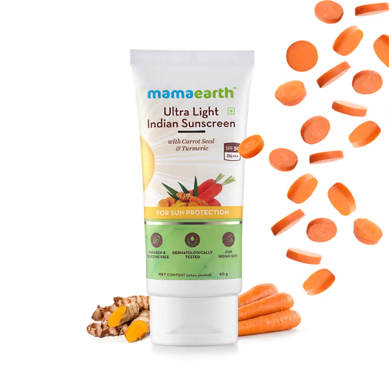 Mamaearth Ultra Light Indian Sunscreen SPF 50 - 80 g