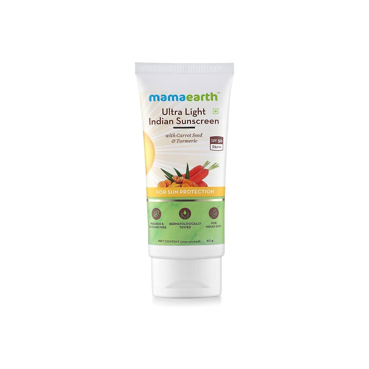 Mamaearth Ultra Light Indian Sunscreen SPF 50 - 80 g