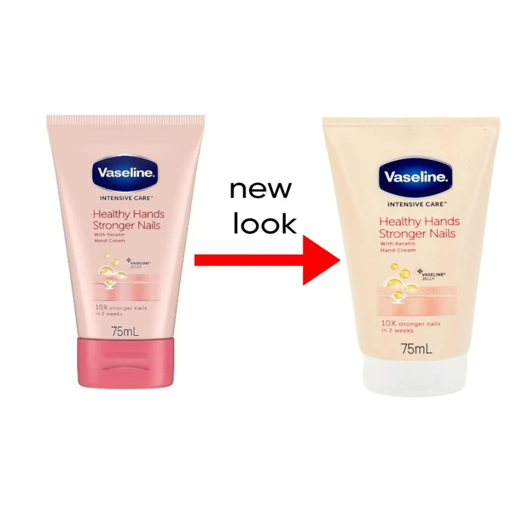 A New look of Vaseline Intensive Care Healthy Hands, Stronger Nails Hand Cream