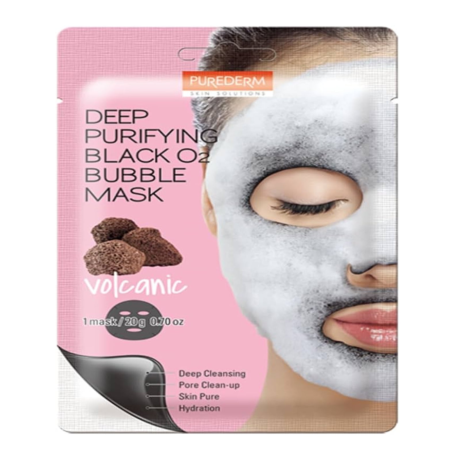 Purederm Deep Purifying Black o2 Bubble Mask - 1 mask 20g
